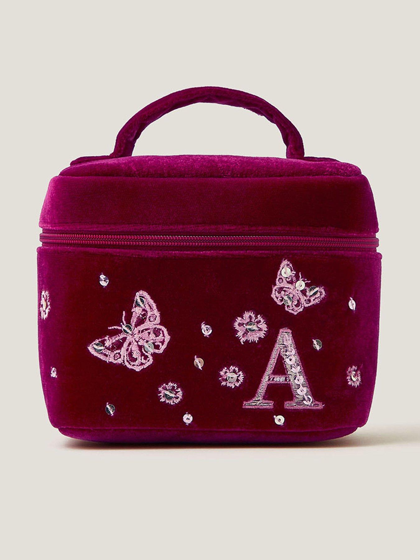 Monsoon Girls Initial Make Up Bag - Dark Red