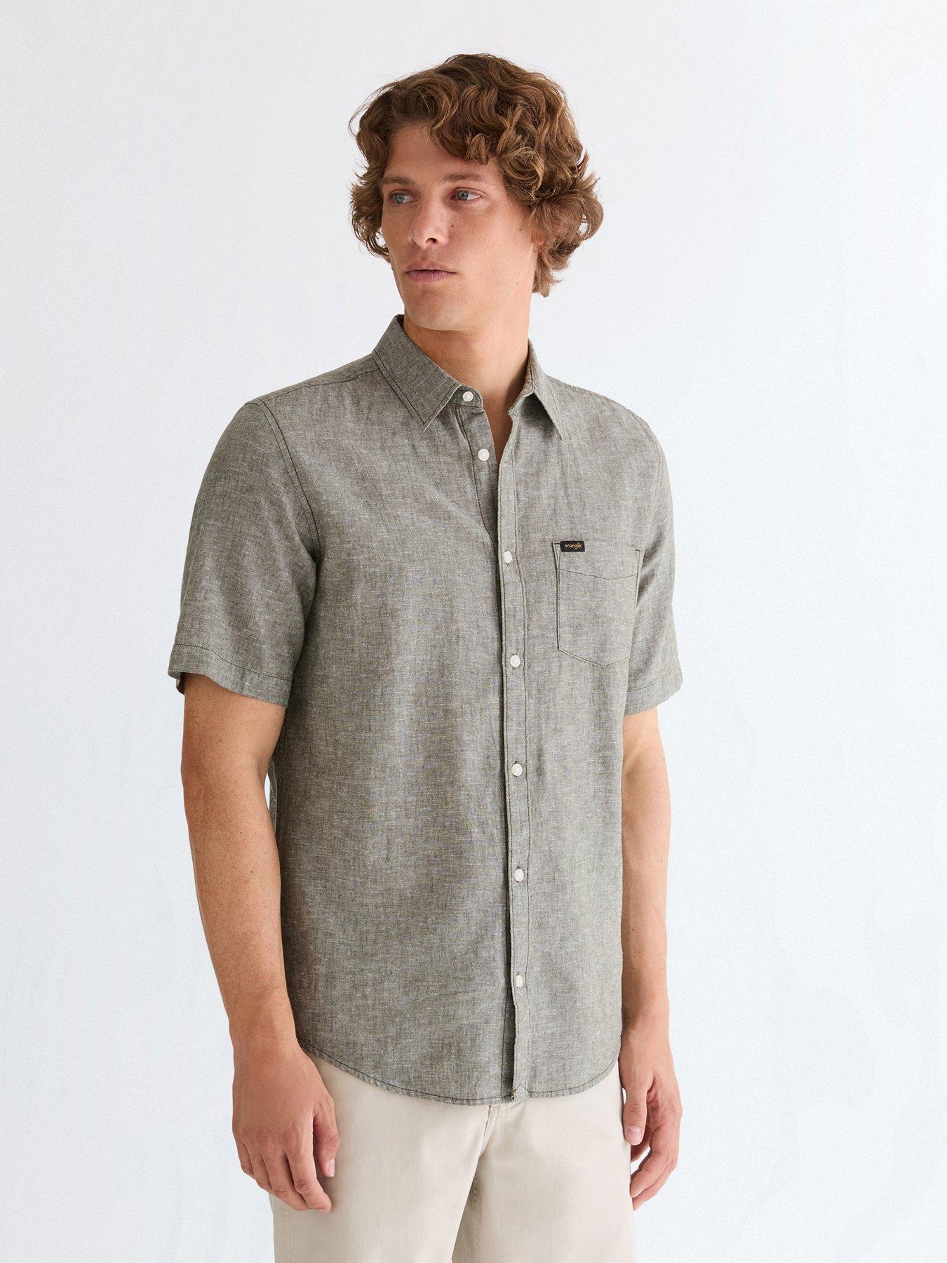 wrangler-linen-blend-short-sleeve-shirt-brown