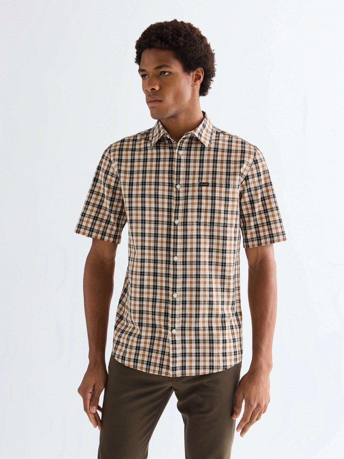 Wrangler Check Short Sleeve Shirt - Golden Wheat