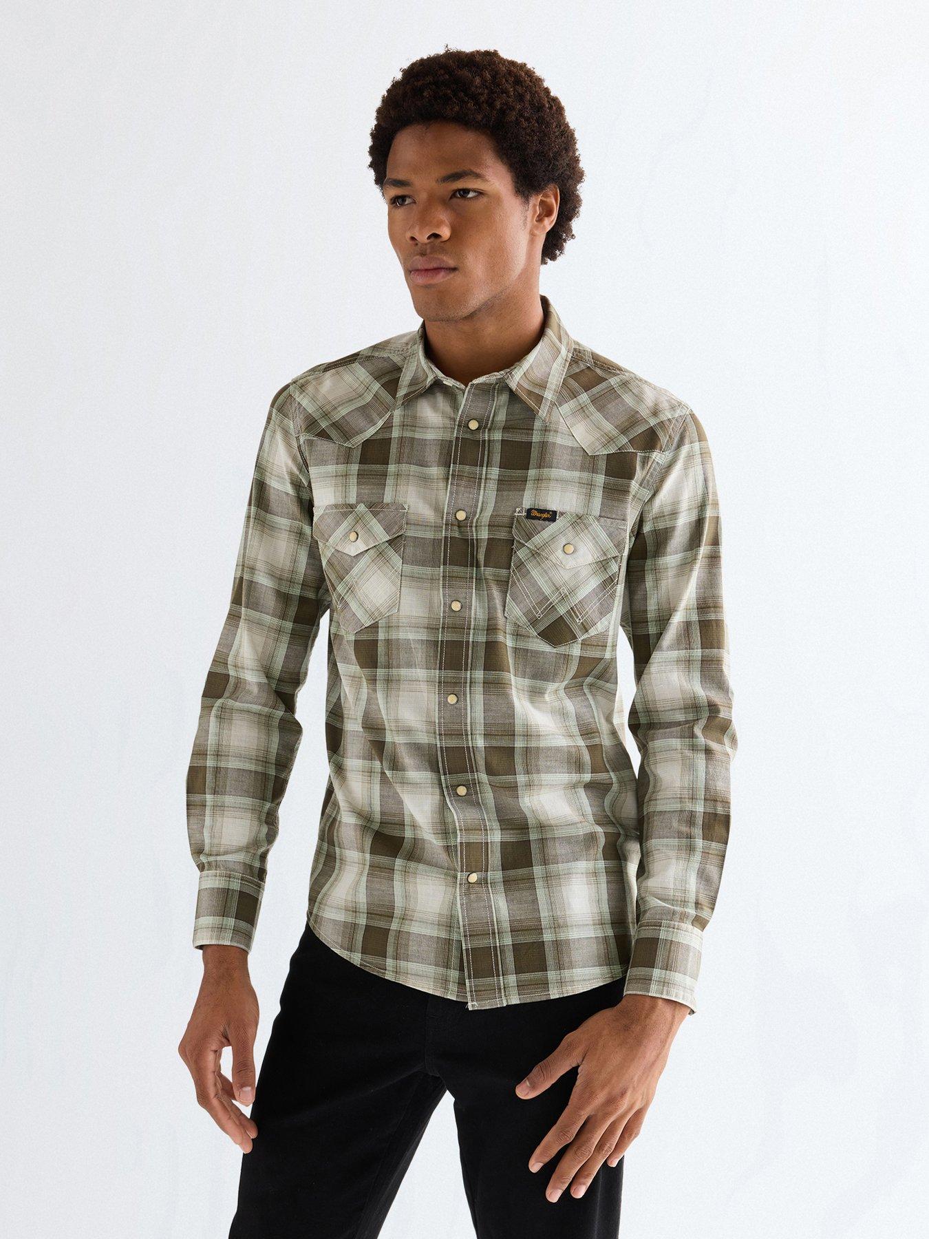 Wrangler Western Check Long Sleeve Shirt - Green