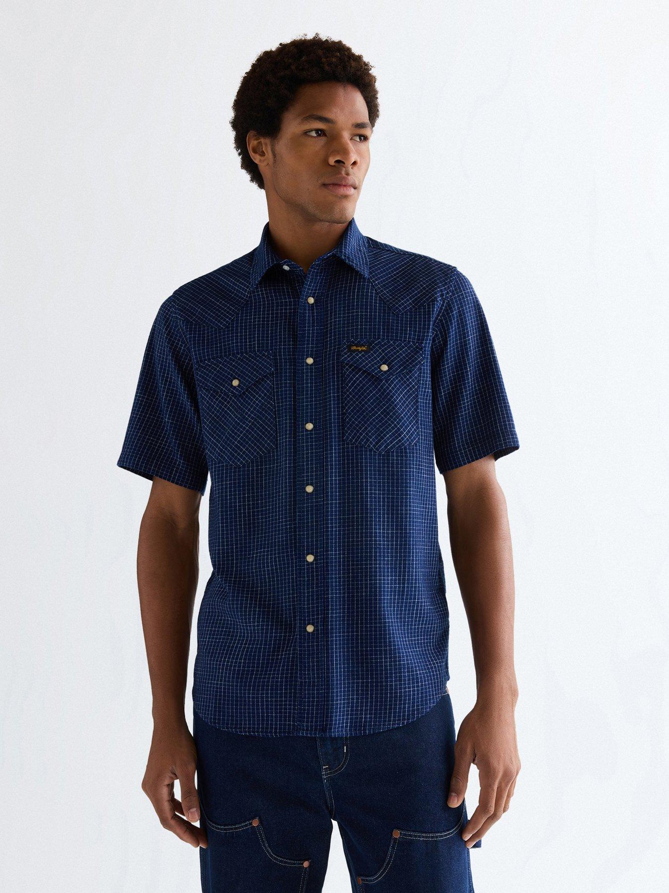 Wrangler Western Short Sleeve Shirt - Navy