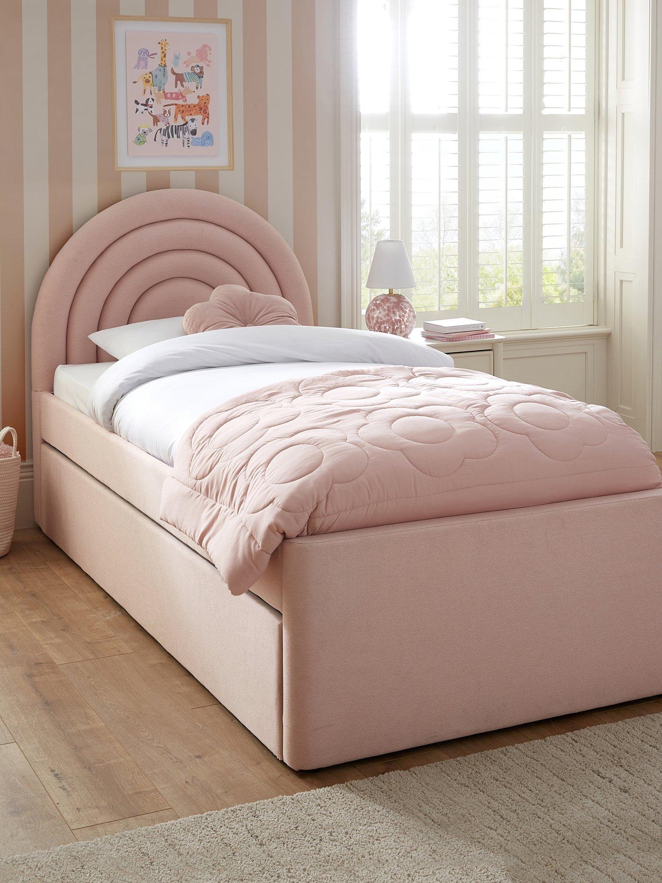 Image 3 of 7 of The Very Collection Rainbow Single Bed Frame with Trundle&nbsp;and&nbsp;Mattress Options (Buy &amp; SAVE!) - Pink