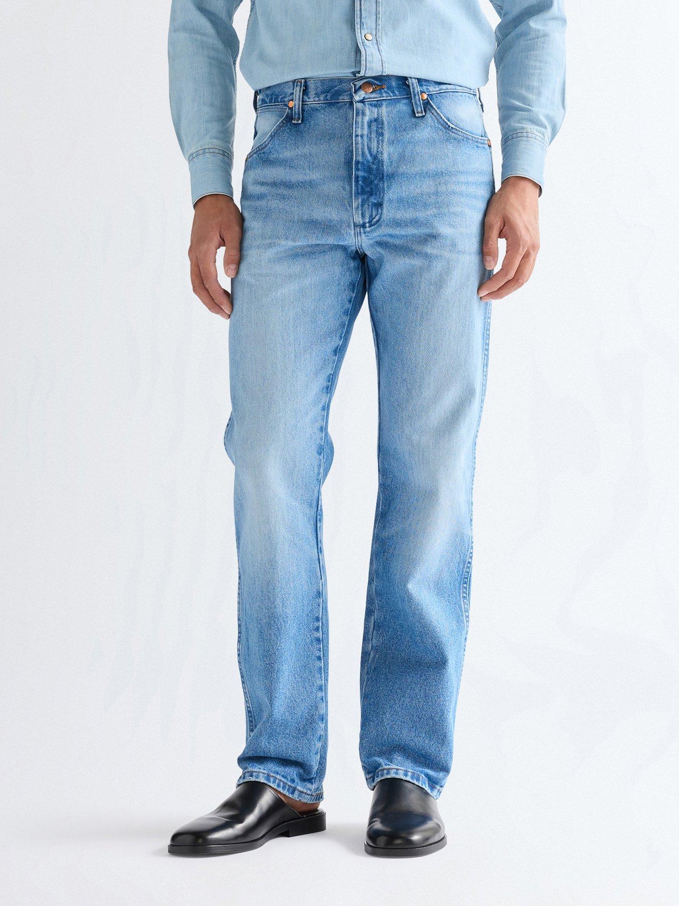  image of wrangler-13mwz-regular-straight-jeans-light-blue