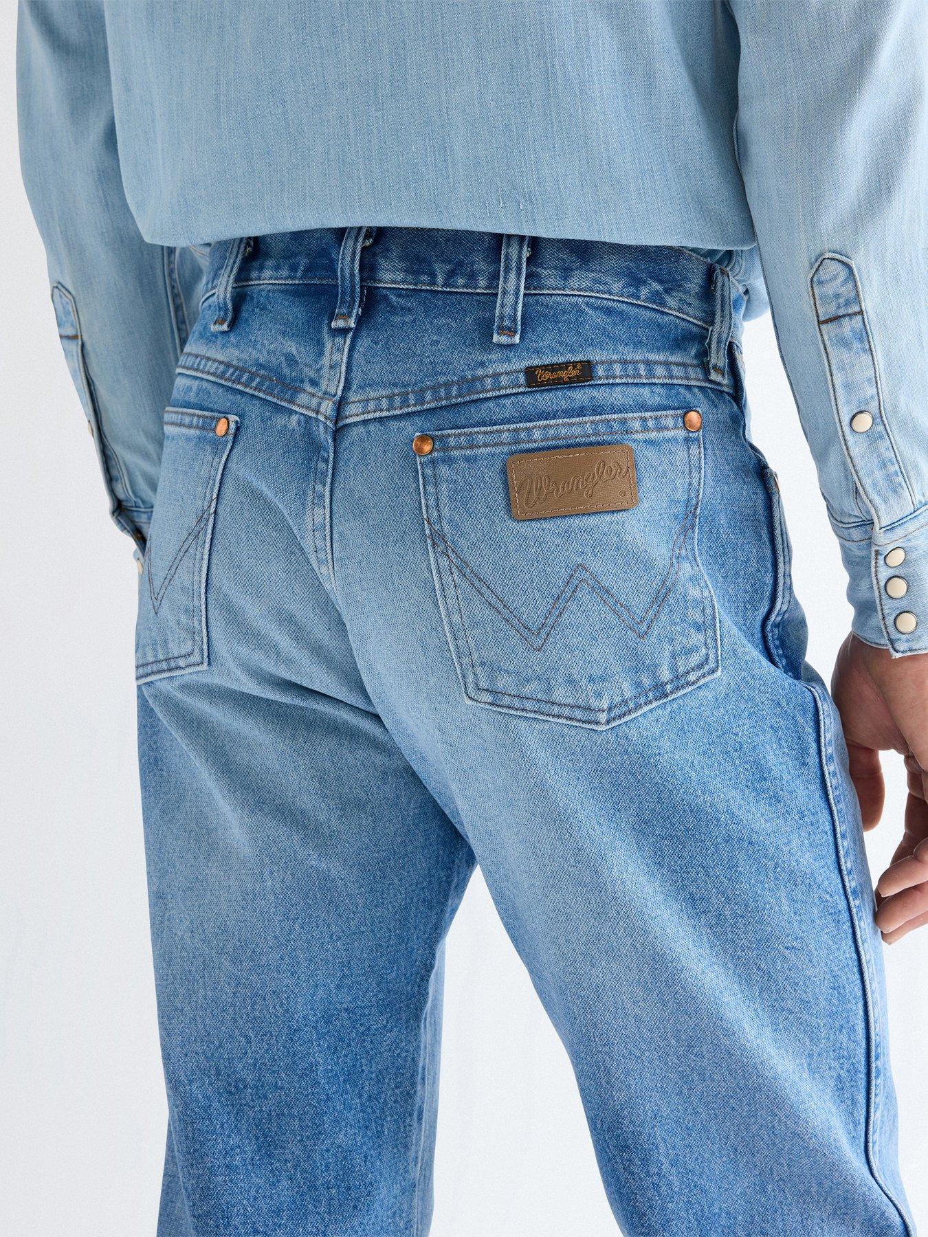  image of wrangler-13mwz-regular-straight-jeans-light-blue