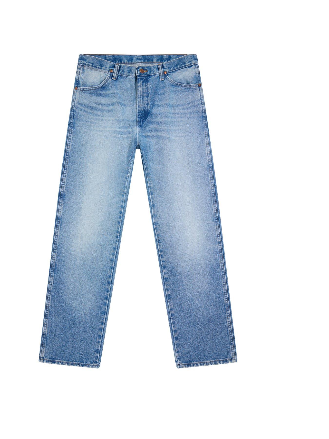  image of wrangler-13mwz-regular-straight-jeans-light-blue