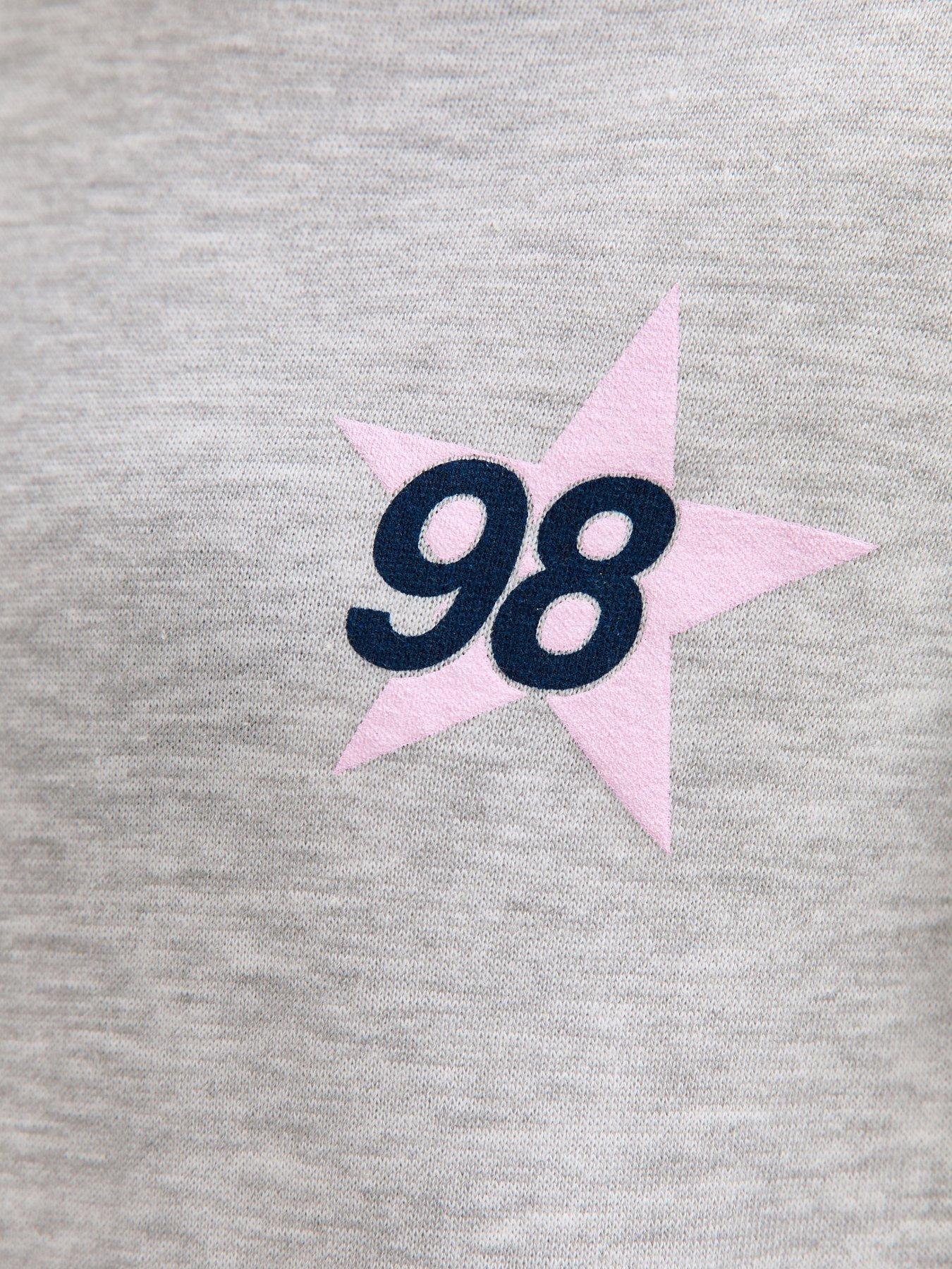  image of new-look-915-girls-mid-star-98-print-hoodie-grey