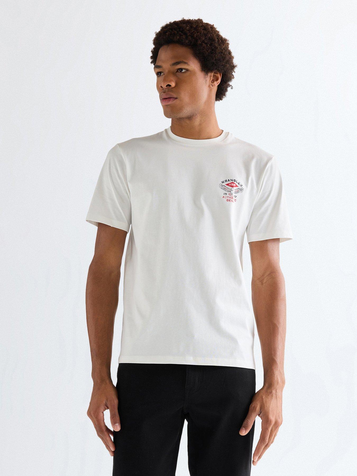 Image 1 of 6 of Wrangler Small Americana Logo T-Shirt - Off White
