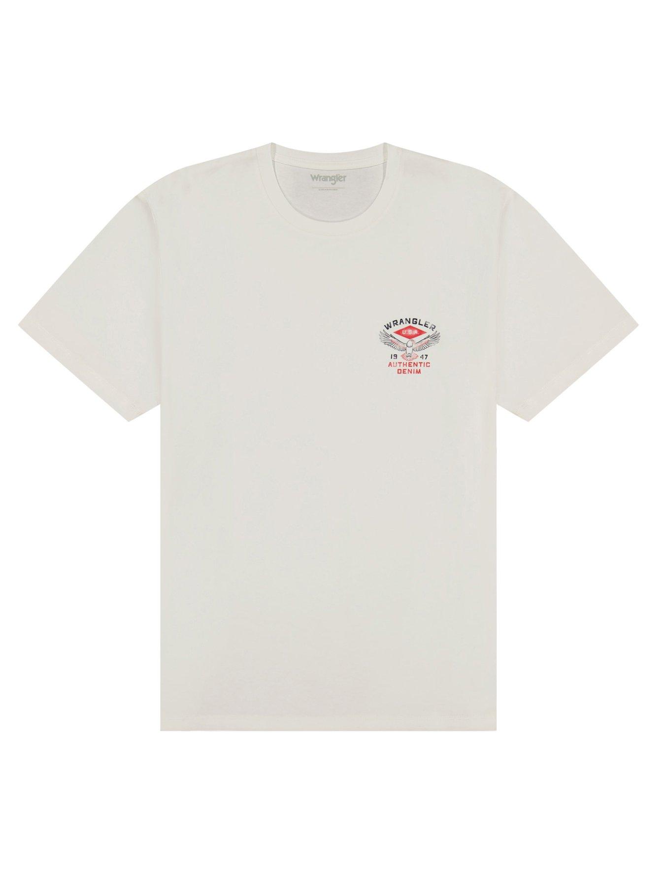 Image 6 of 6 of Wrangler Small Americana Logo T-Shirt - Off White