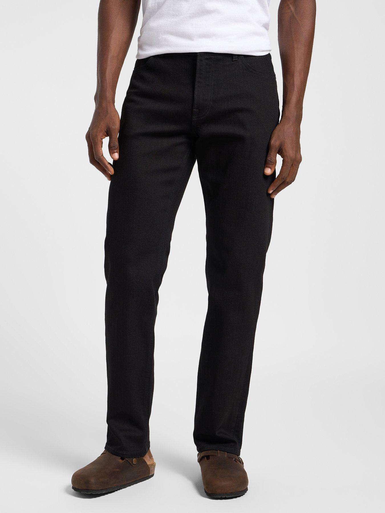  image of lee-west-regular-straight-fit-jeans-black