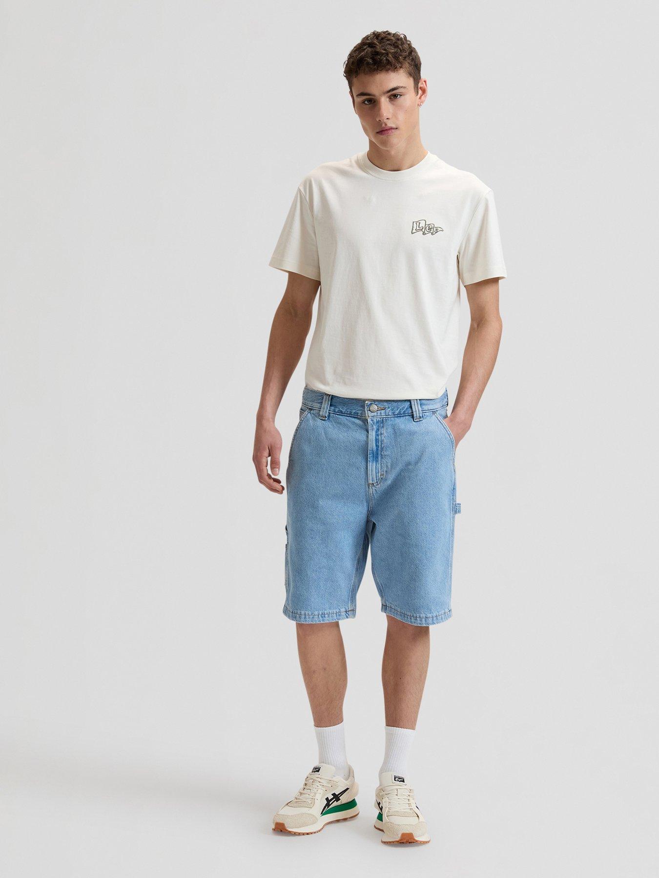 Image 3 of 6 of Lee Carpenter Relaxed Fit Shorts - Light Blue