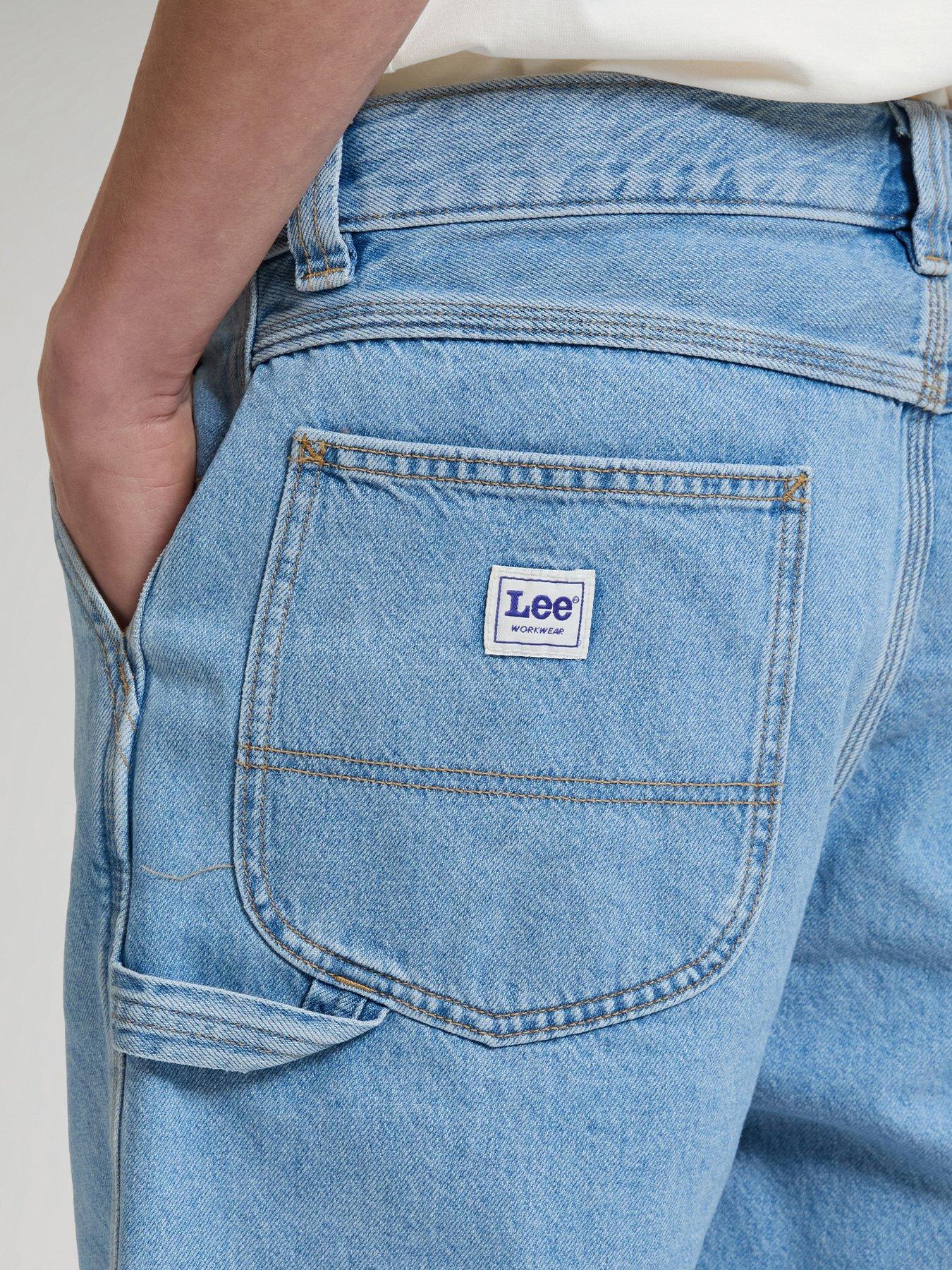 Image 5 of 6 of Lee Carpenter Relaxed Fit Shorts - Light Blue