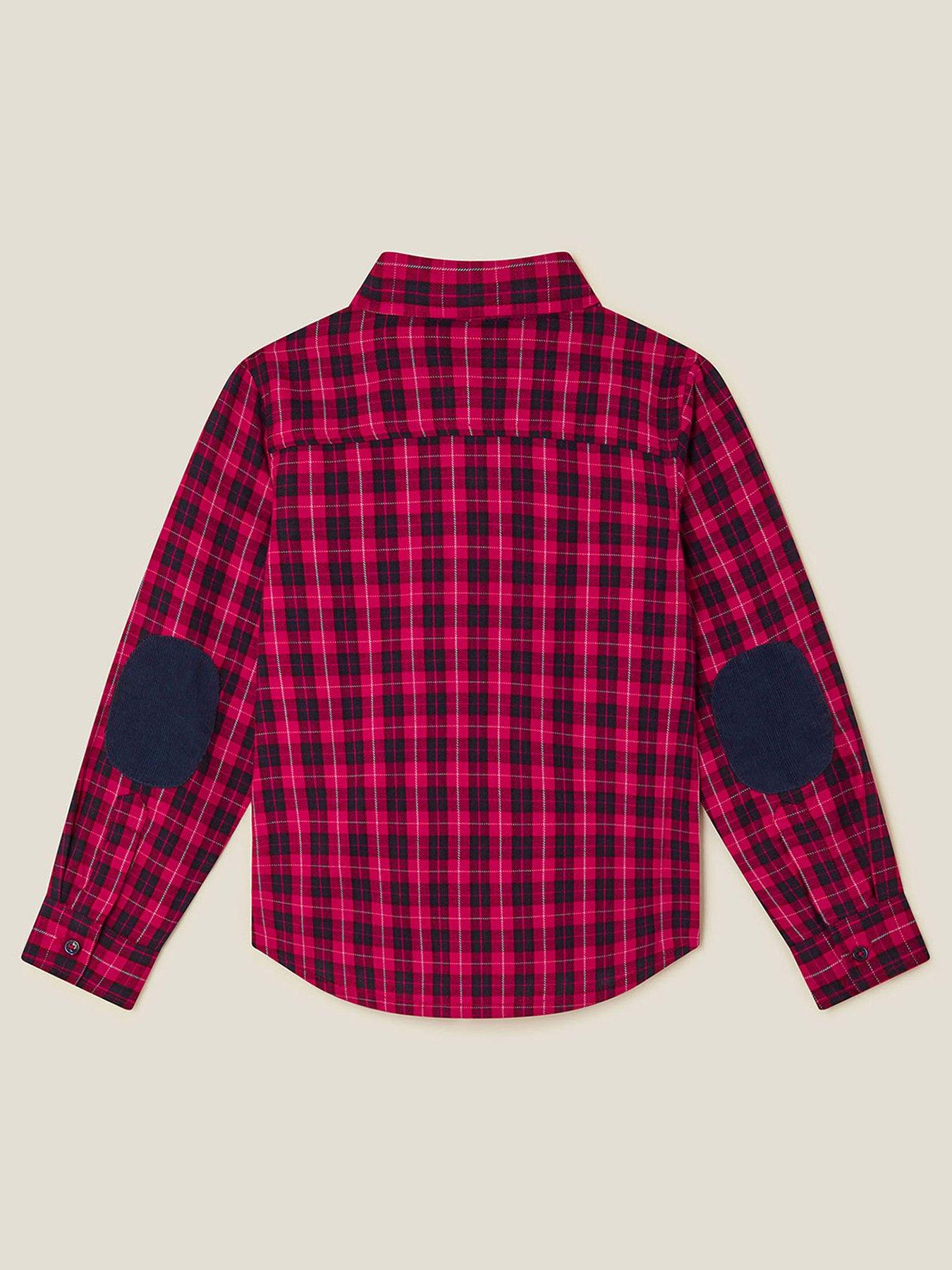  image of monsoon-boys-tartan-shirt-with-bow-tie-red