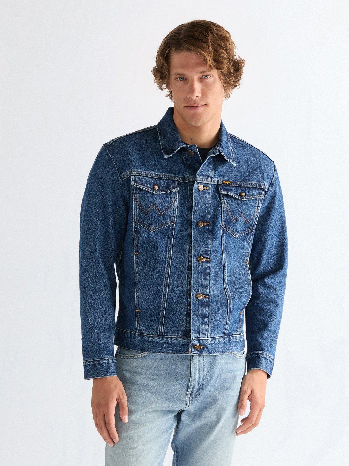 Image 1 of 5 of Wrangler Cowboy Cut Denim Jacket - Dark Blue