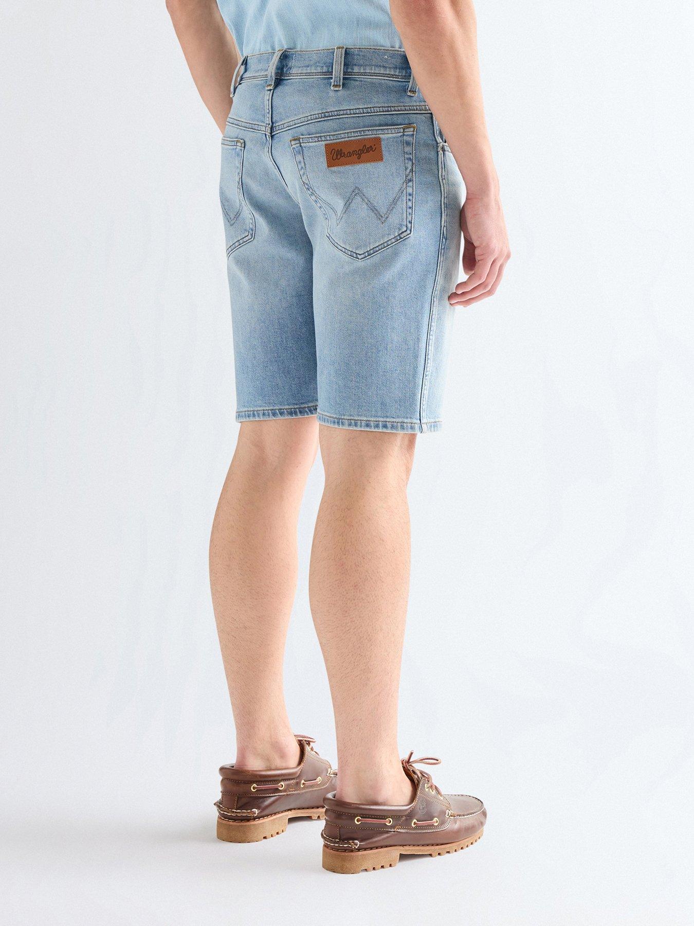 Image 2 of 6 of Wrangler Texas Denim Shorts - Light Blue