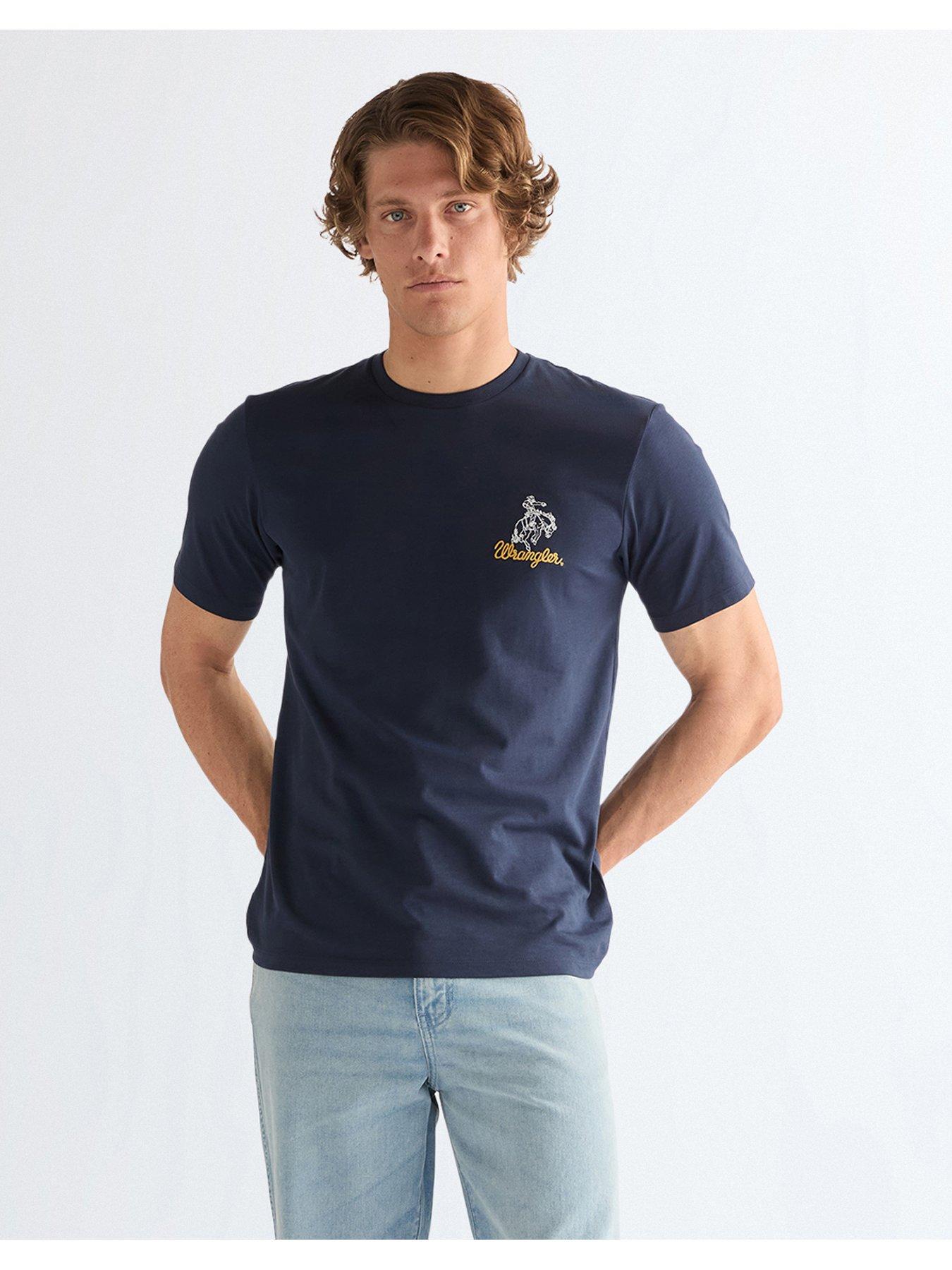 Image 1 of 6 of Wrangler Embroidered T-Shirt - Navy