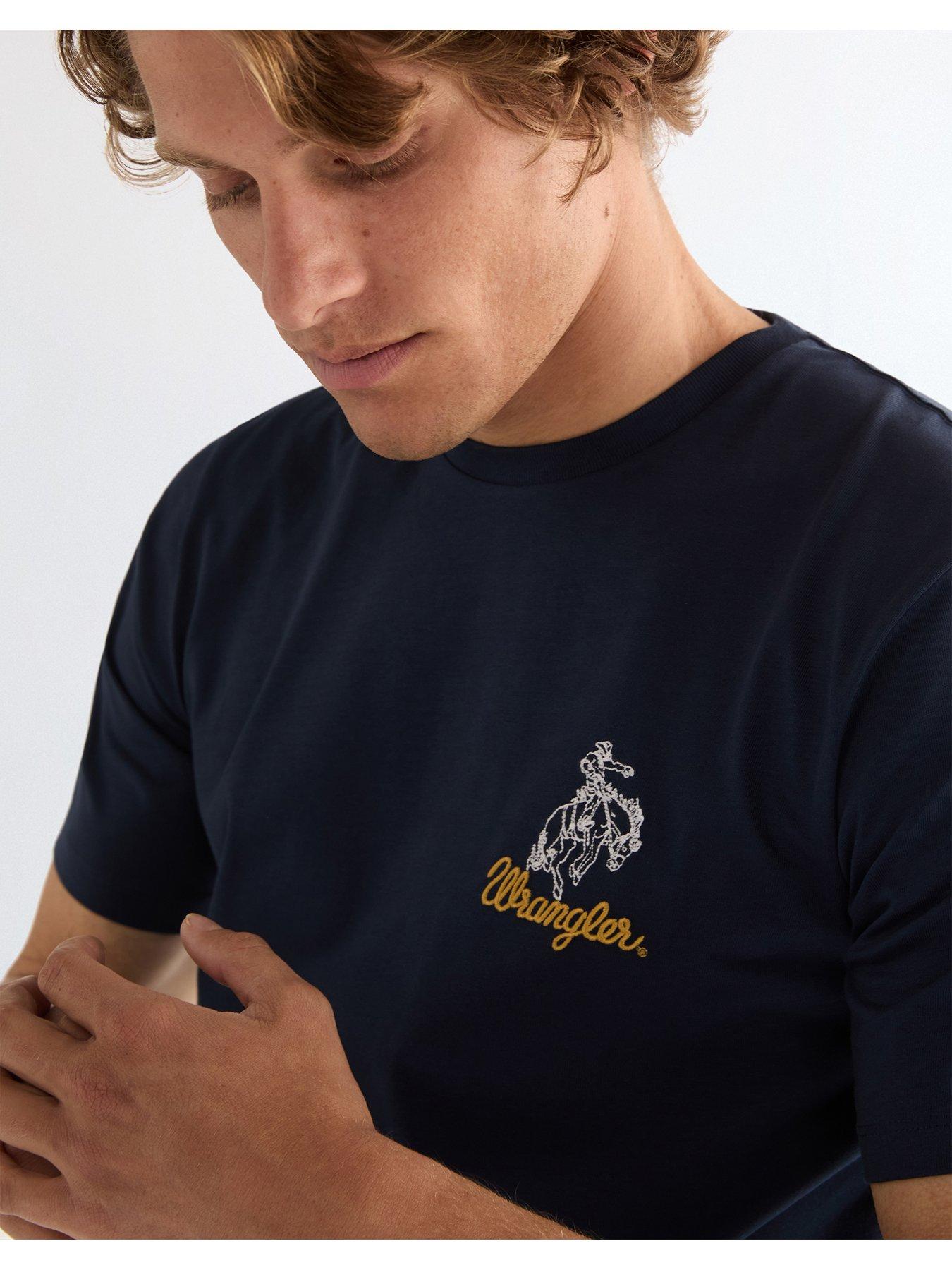Image 4 of 6 of Wrangler Embroidered T-Shirt - Navy