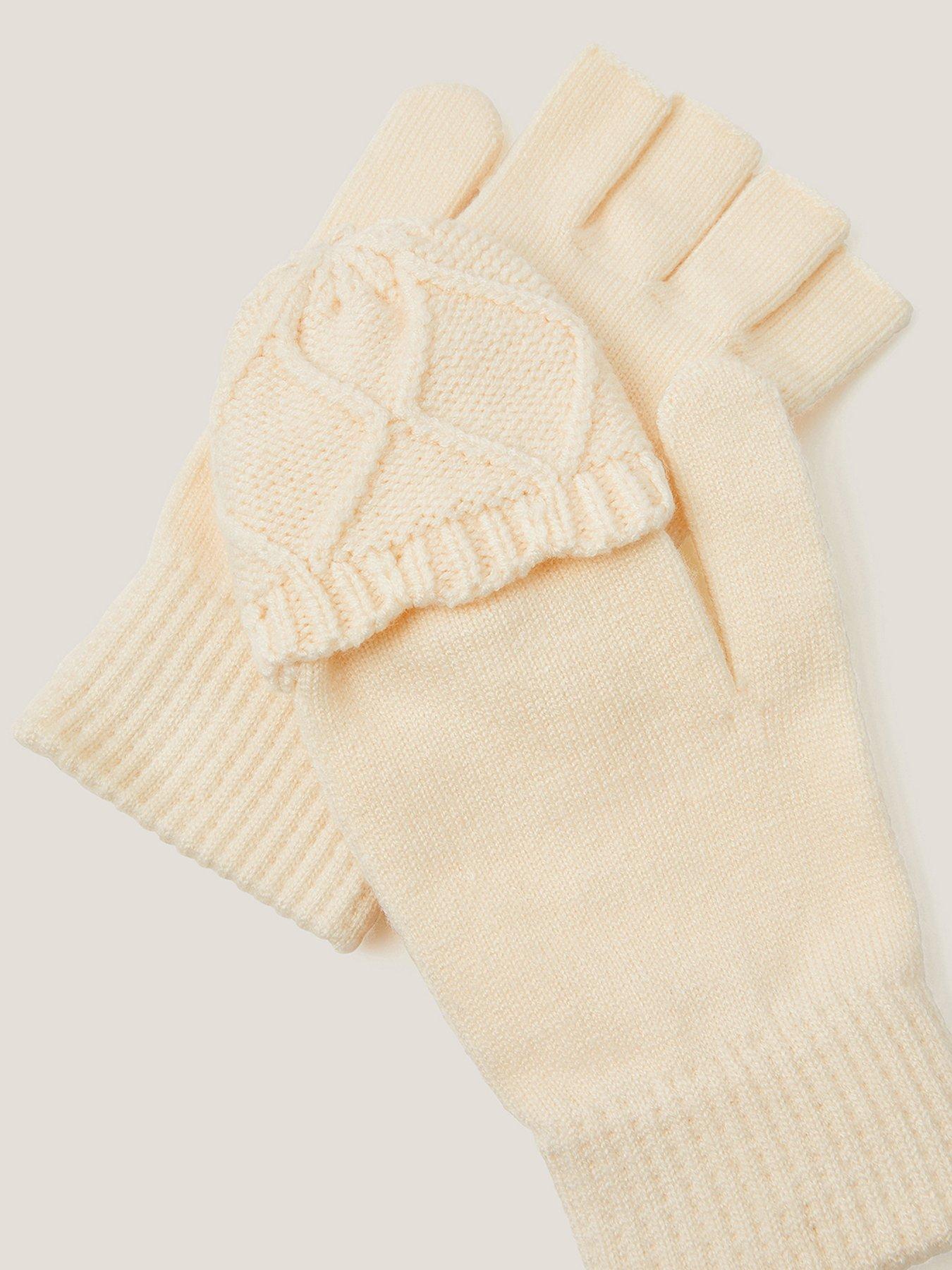  image of monsoon-girls-criss-cross-glam-gloves-light-cream