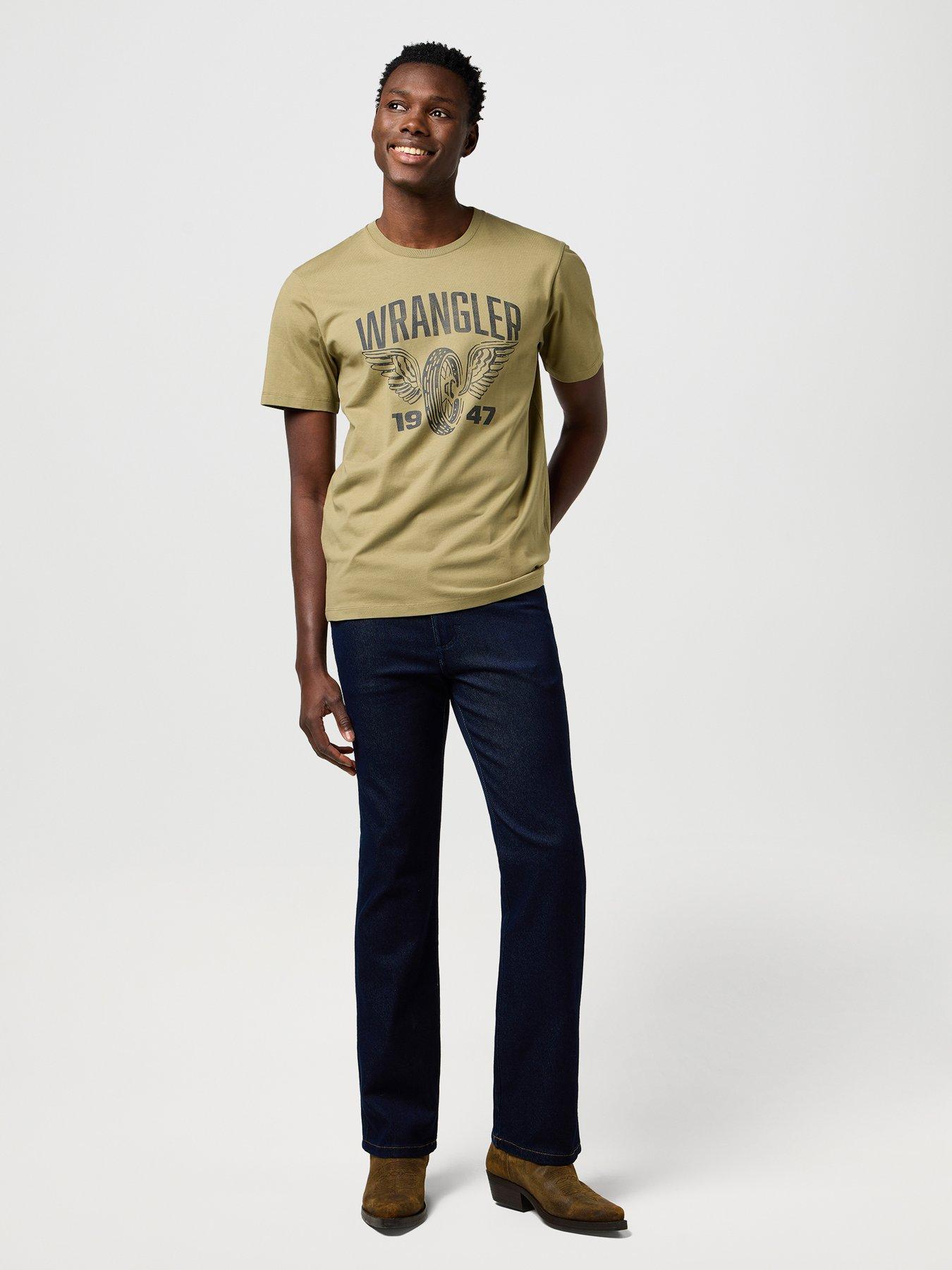 Image 3 of 6 of Wrangler Wrancher Regular Bootcut Jeans - Dark Blue