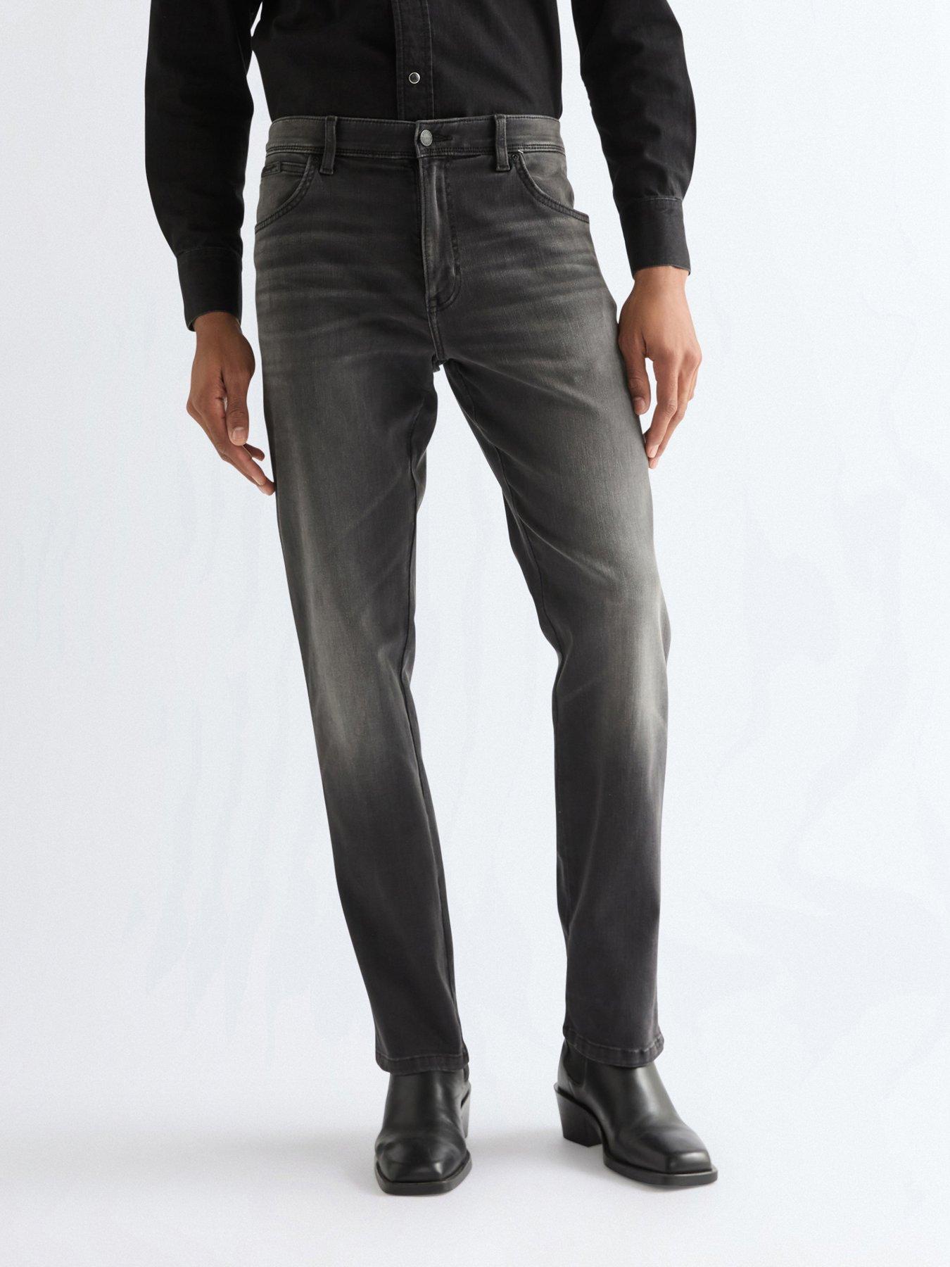  image of wrangler-texas-stretch-straight-jeans-black