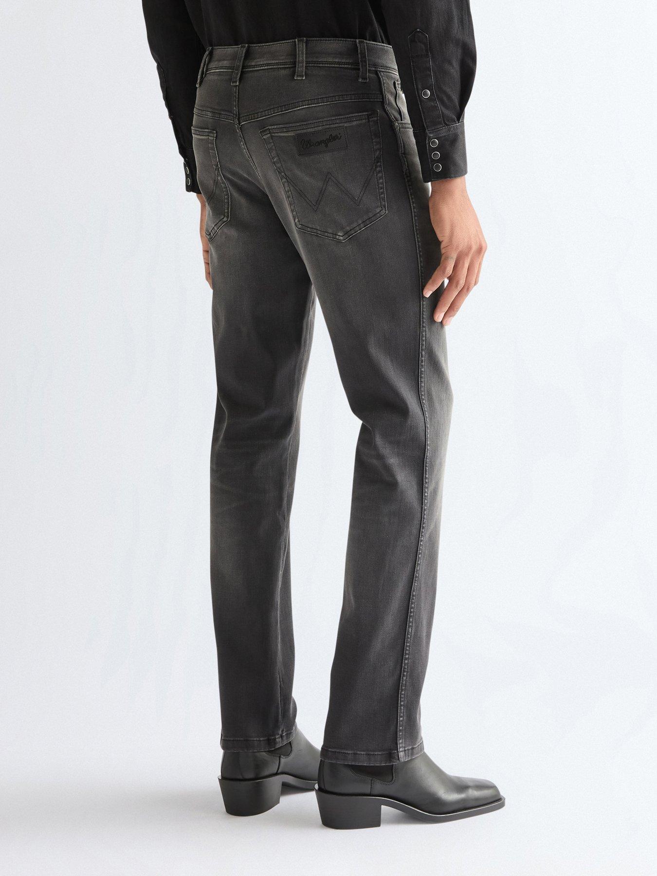  image of wrangler-texas-stretch-straight-jeans-black