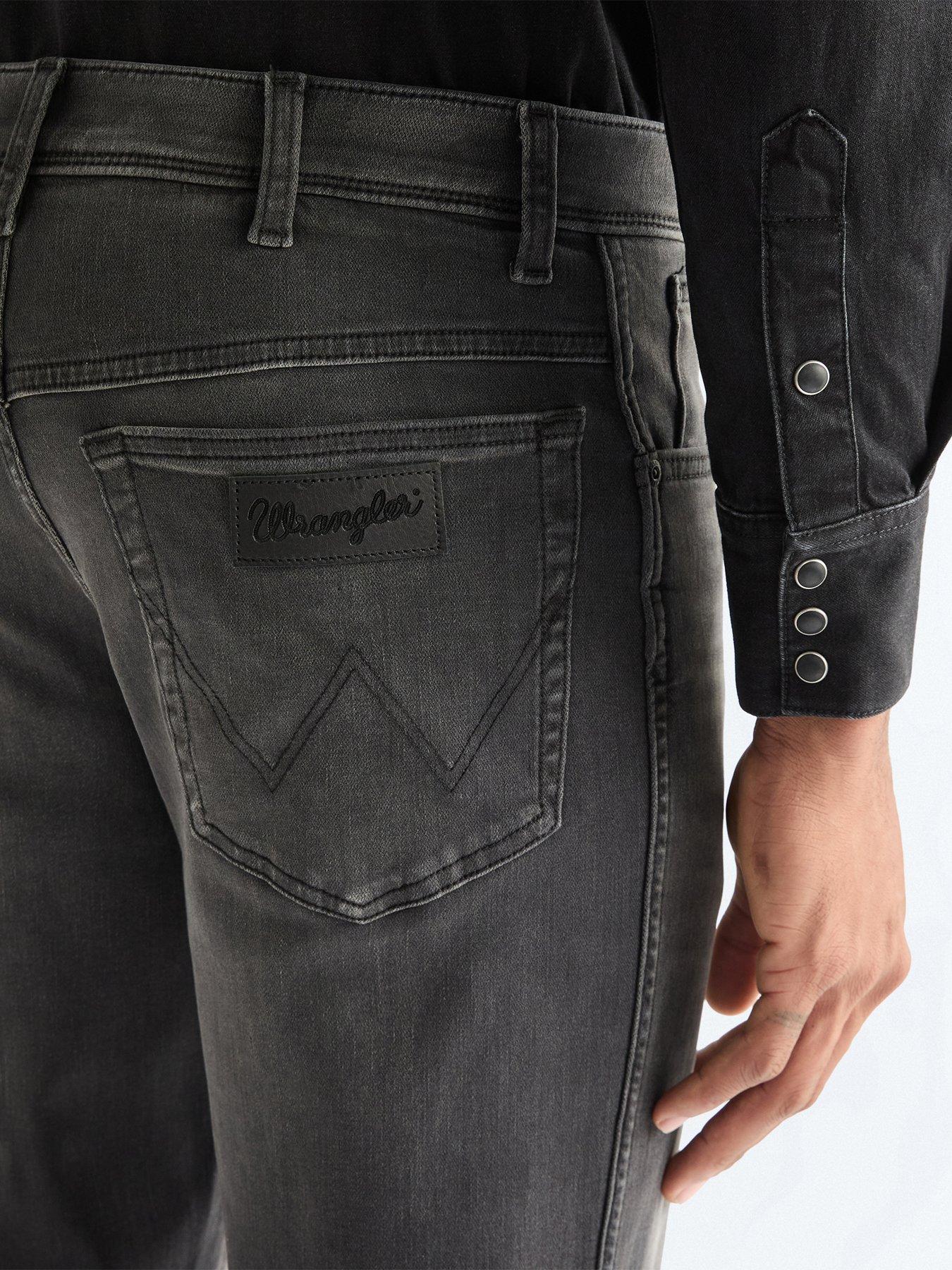  image of wrangler-texas-stretch-straight-jeans-black