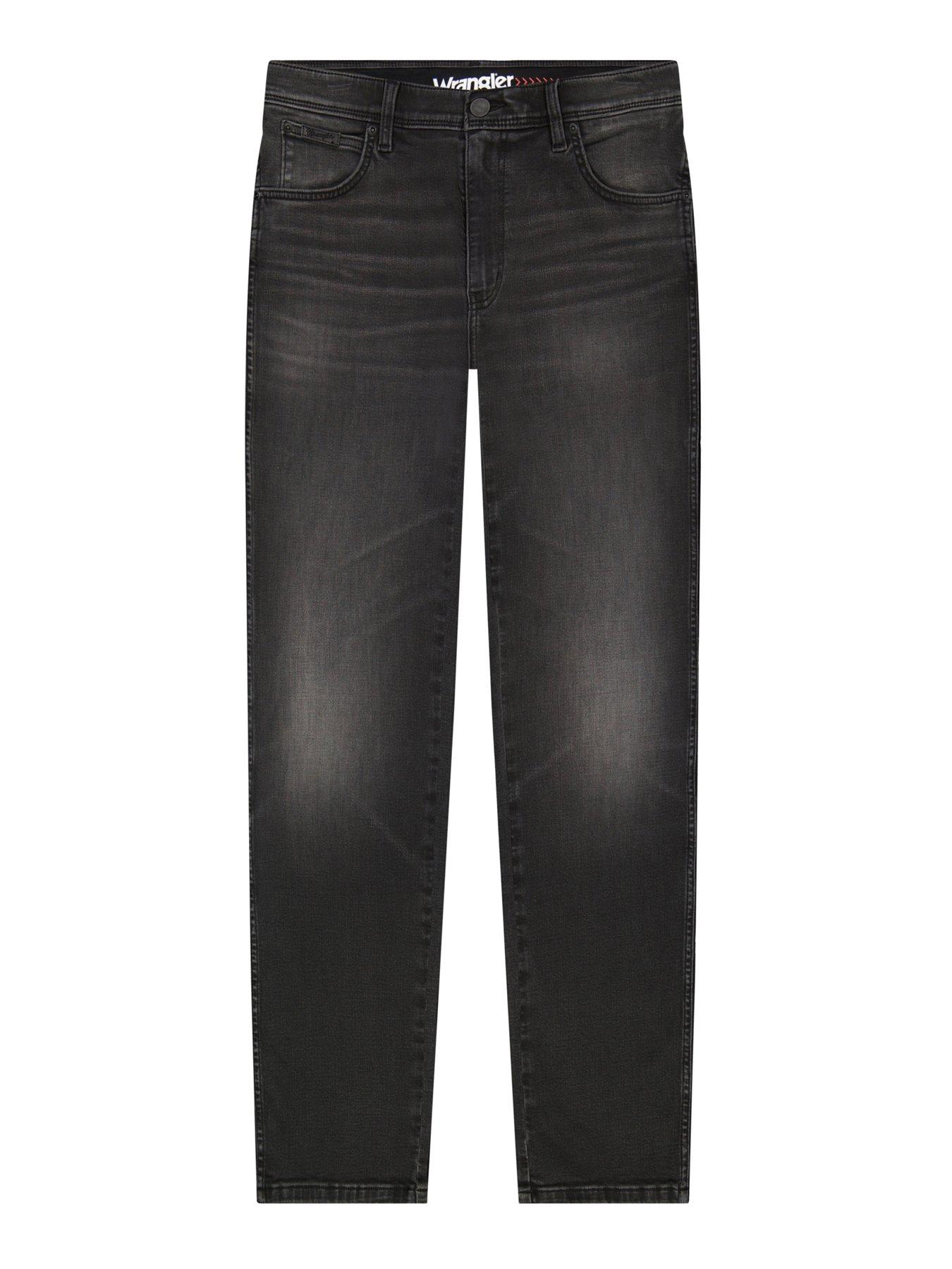  image of wrangler-texas-stretch-straight-jeans-black