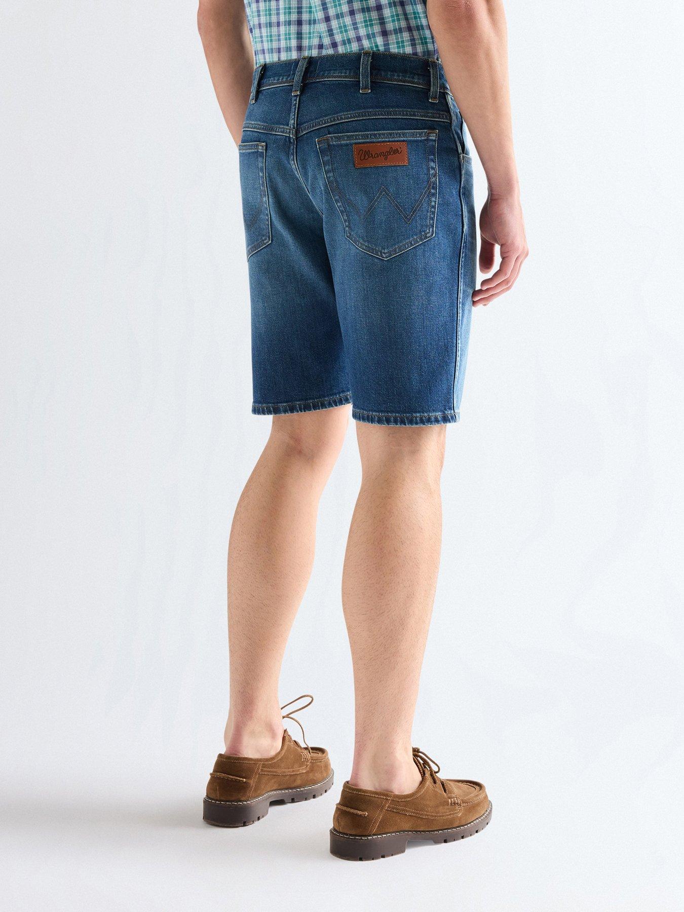 Image 2 of 6 of Wrangler Texas Denim Shorts - Dark Blue