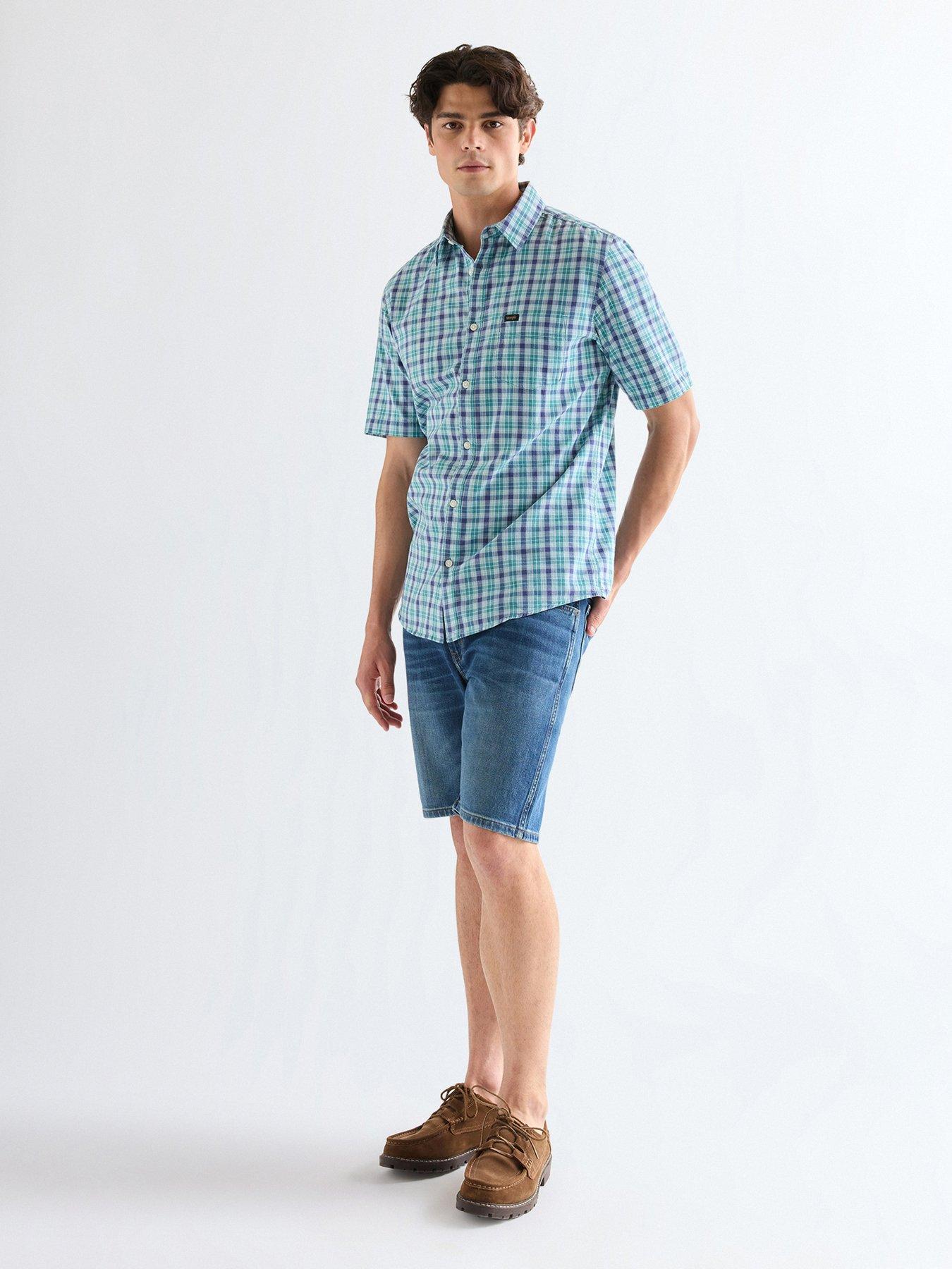 Image 3 of 6 of Wrangler Texas Denim Shorts - Dark Blue