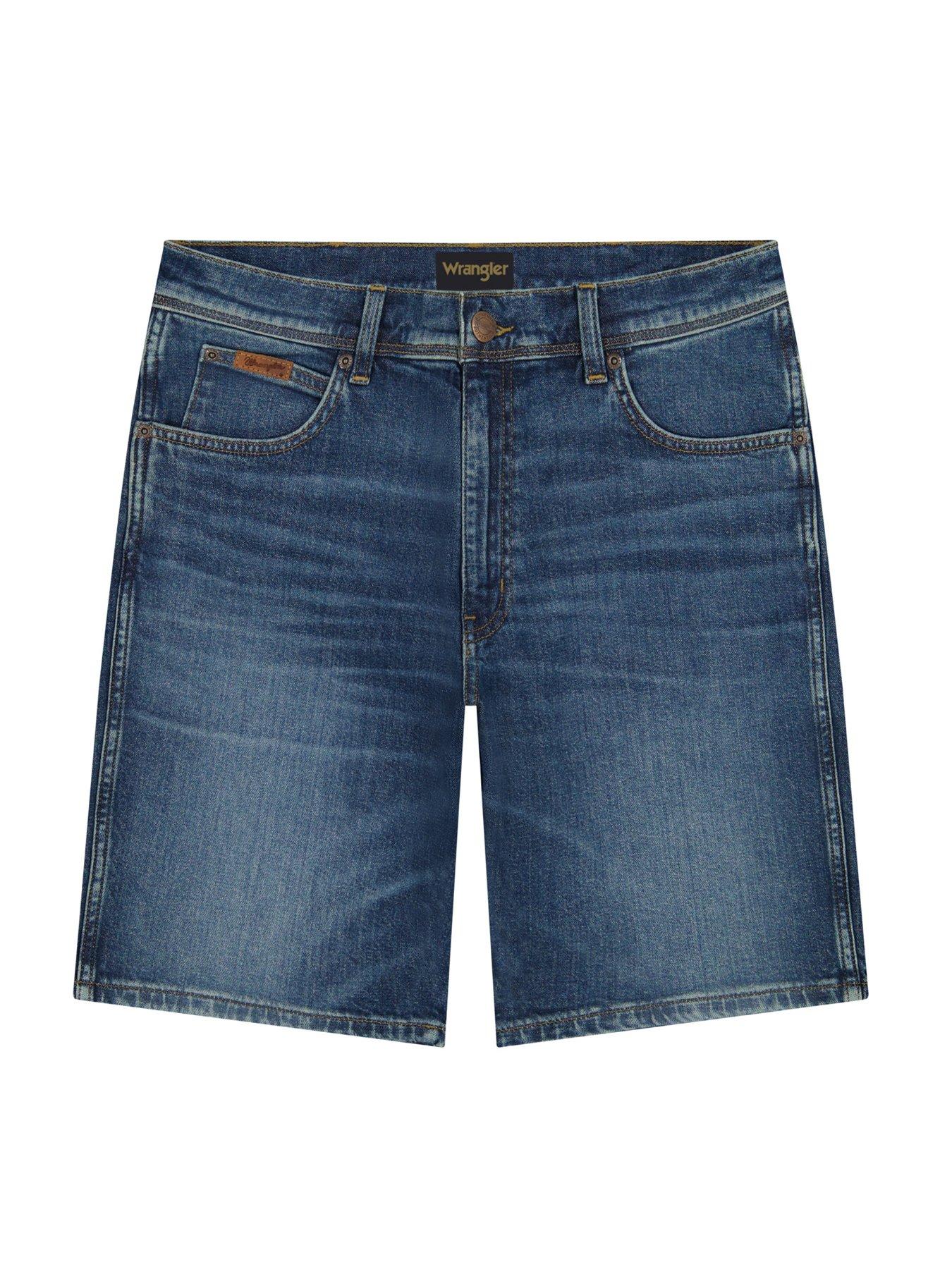 Image 6 of 6 of Wrangler Texas Denim Shorts - Dark Blue