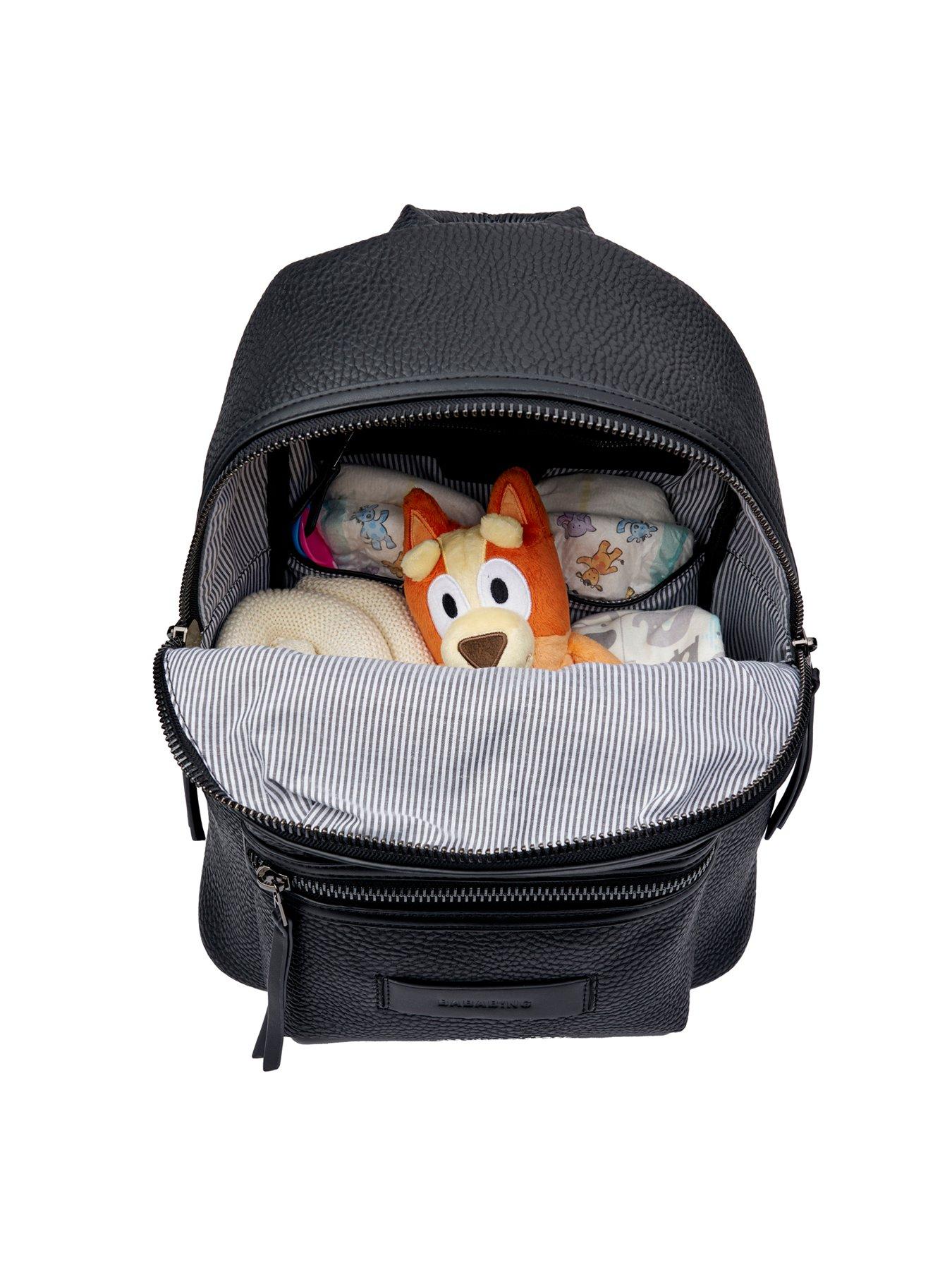  image of bababing-luca-tumbled-vegan-leather-backpack-black