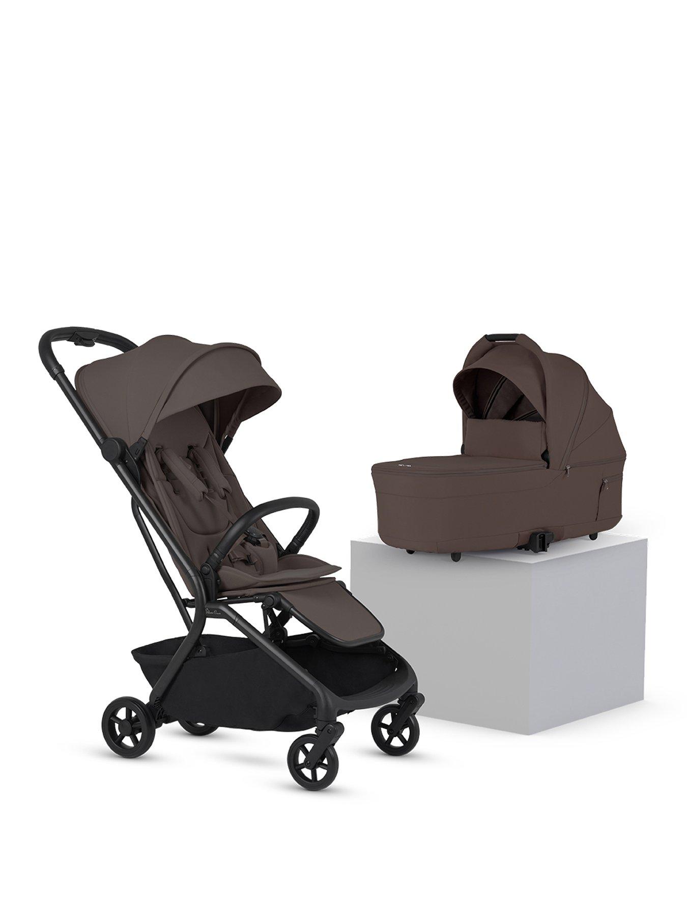Silver Cross Nia Compact Travel Stroller with Carry cot - Chocolate