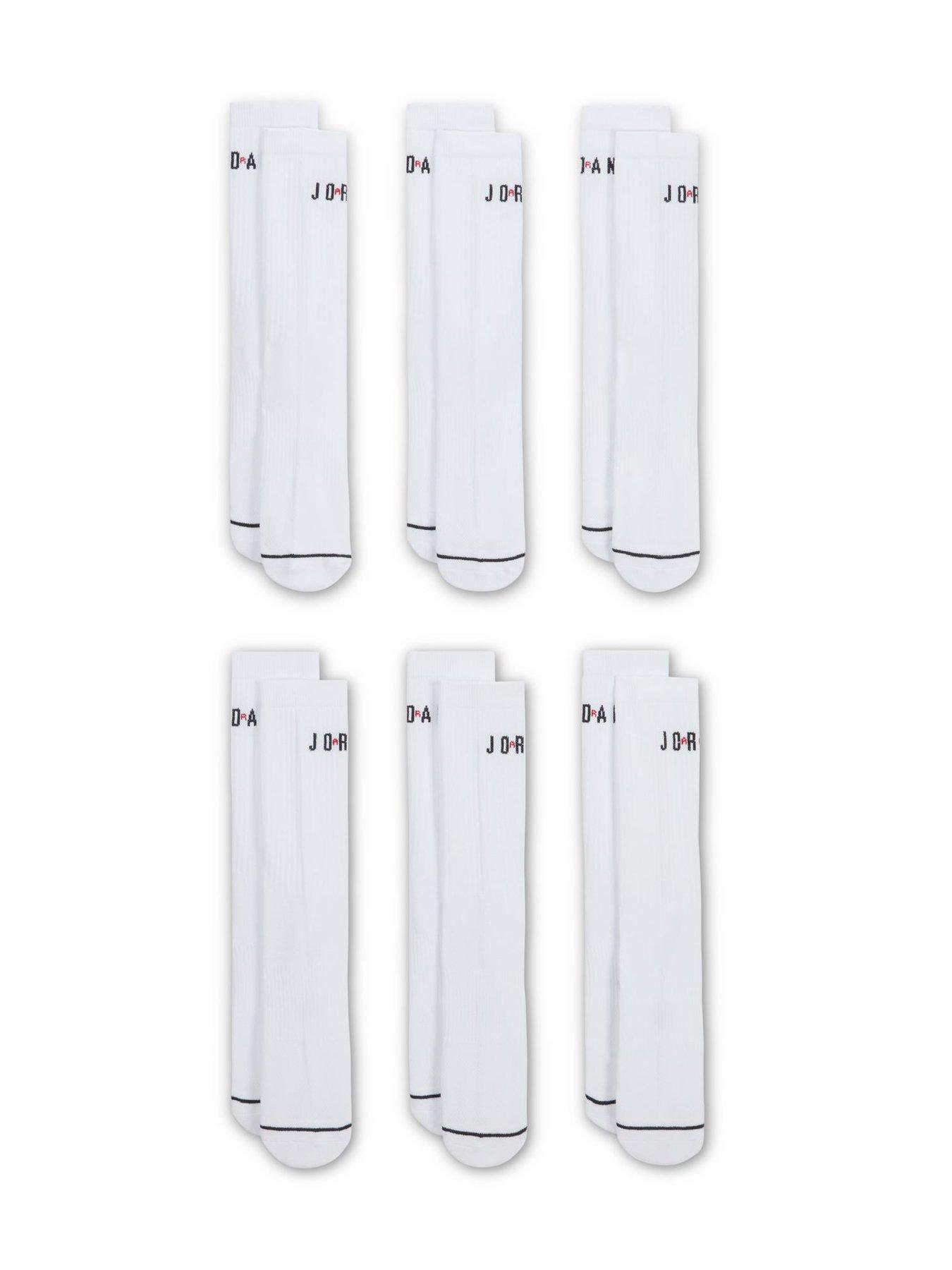 Image 2 of 4 of Jordan Nike Unisex Everyday Crew Socks 6 Pack - White