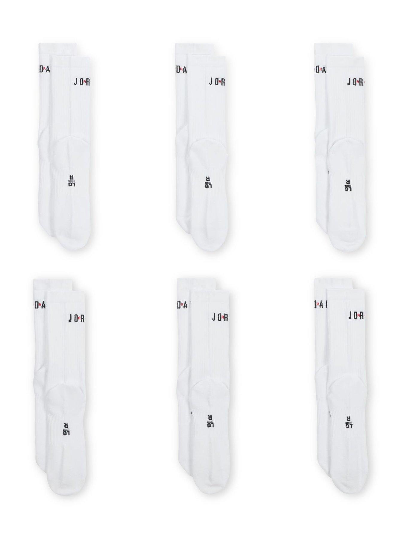 Image 3 of 4 of Jordan Nike Unisex Everyday Crew Socks 6 Pack - White