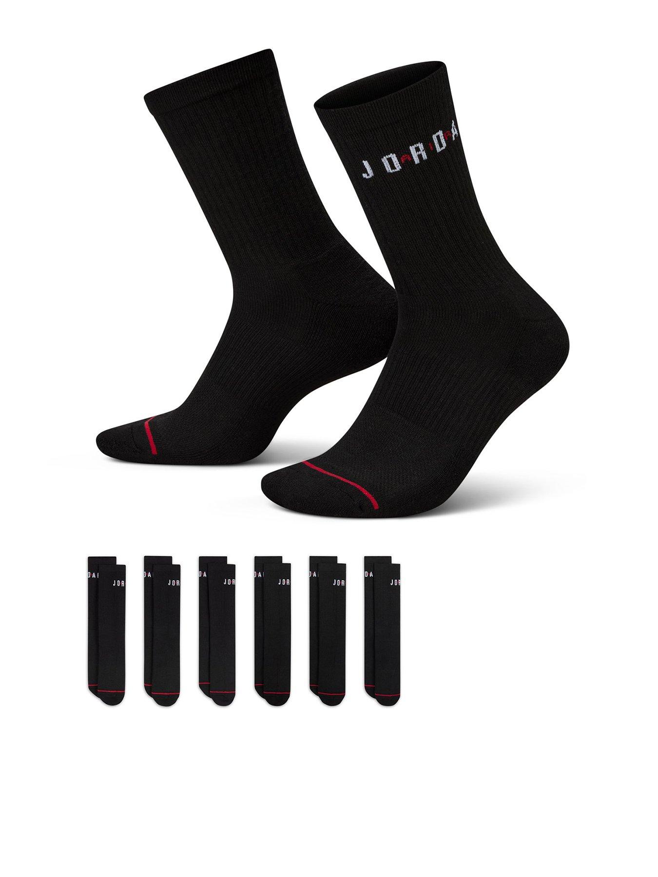 Jordan Nike Unisex Everyday Crew Socks 6 Pack - Black