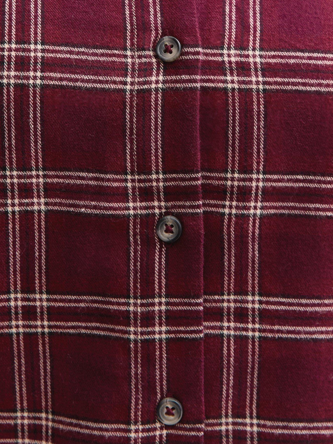 Image 5 of 5 of New Look Curves Checked Long Sleeve Shirt - Red