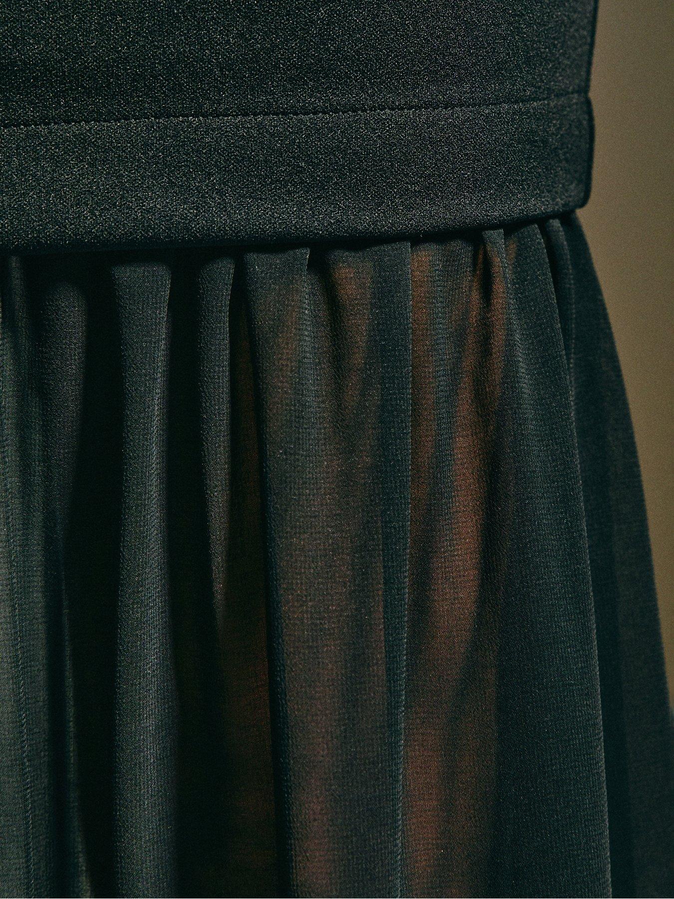 Image 5 of 5 of New Look Black Sheer Hem Sleeveless Midi Dress