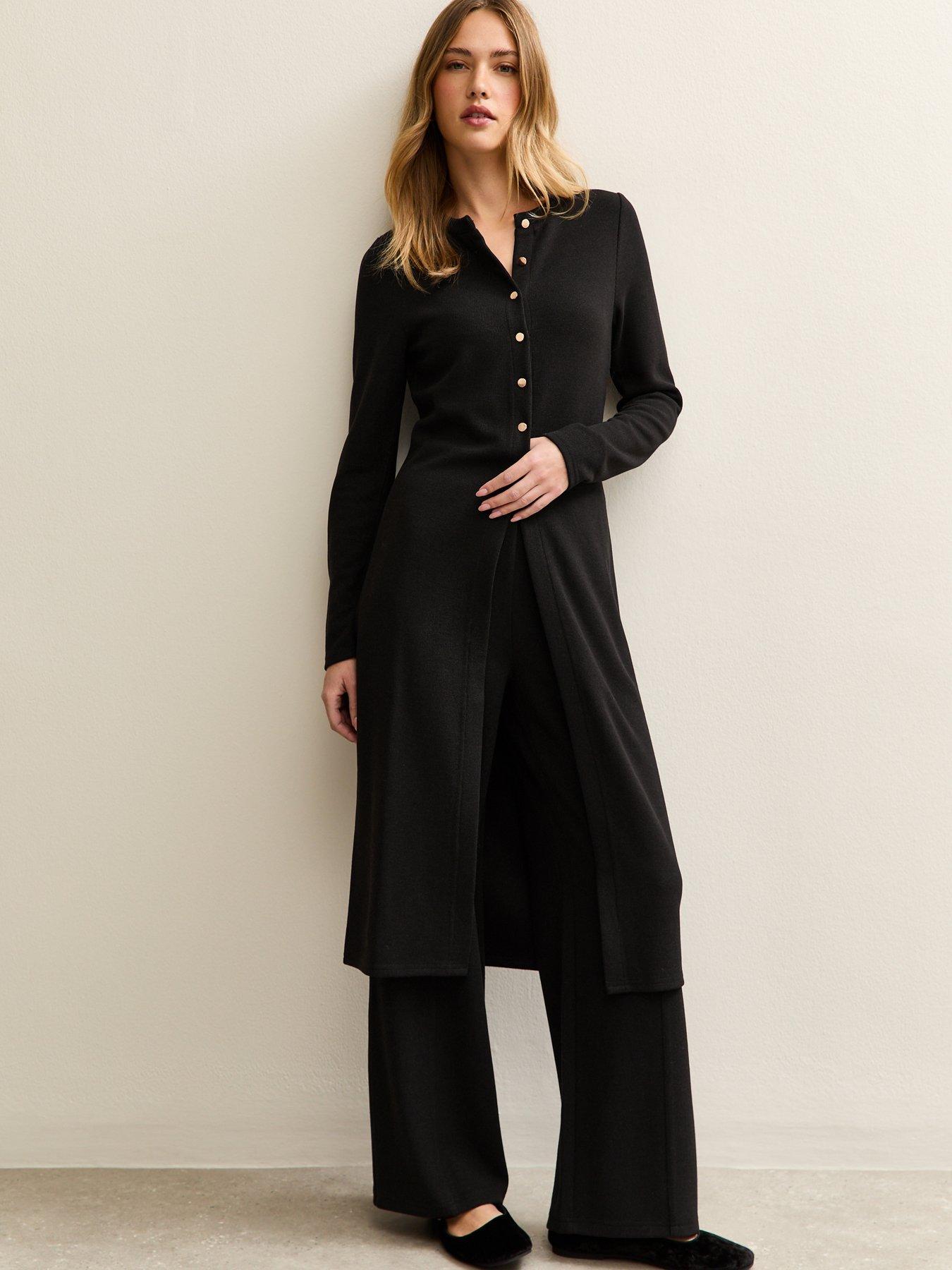 front image of new-look-black-soft-touch-longline-cardigan