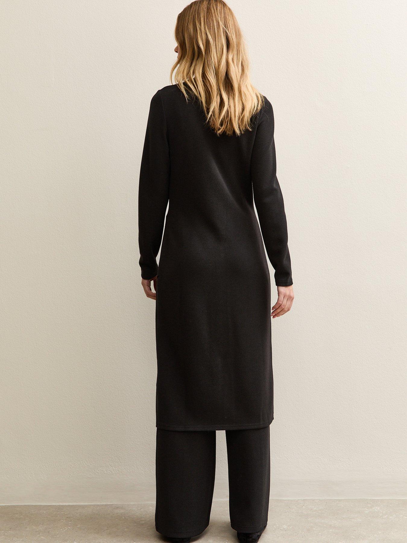 stillFront image of new-look-black-soft-touch-longline-cardigan