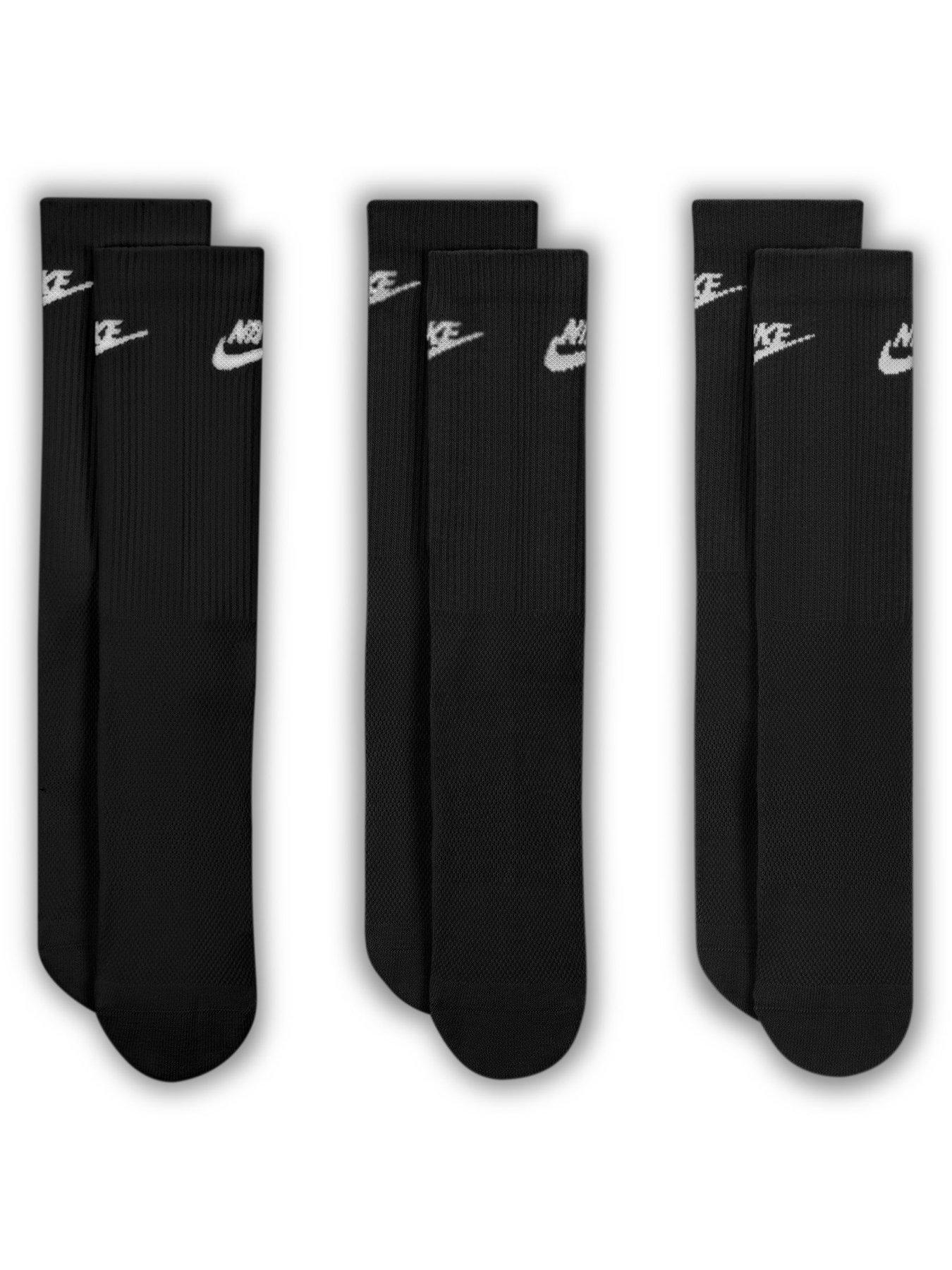 Image 2 of 4 of Nike Unisex Everyday Elevated Futura Crew Socks 3 Pack - Black/White