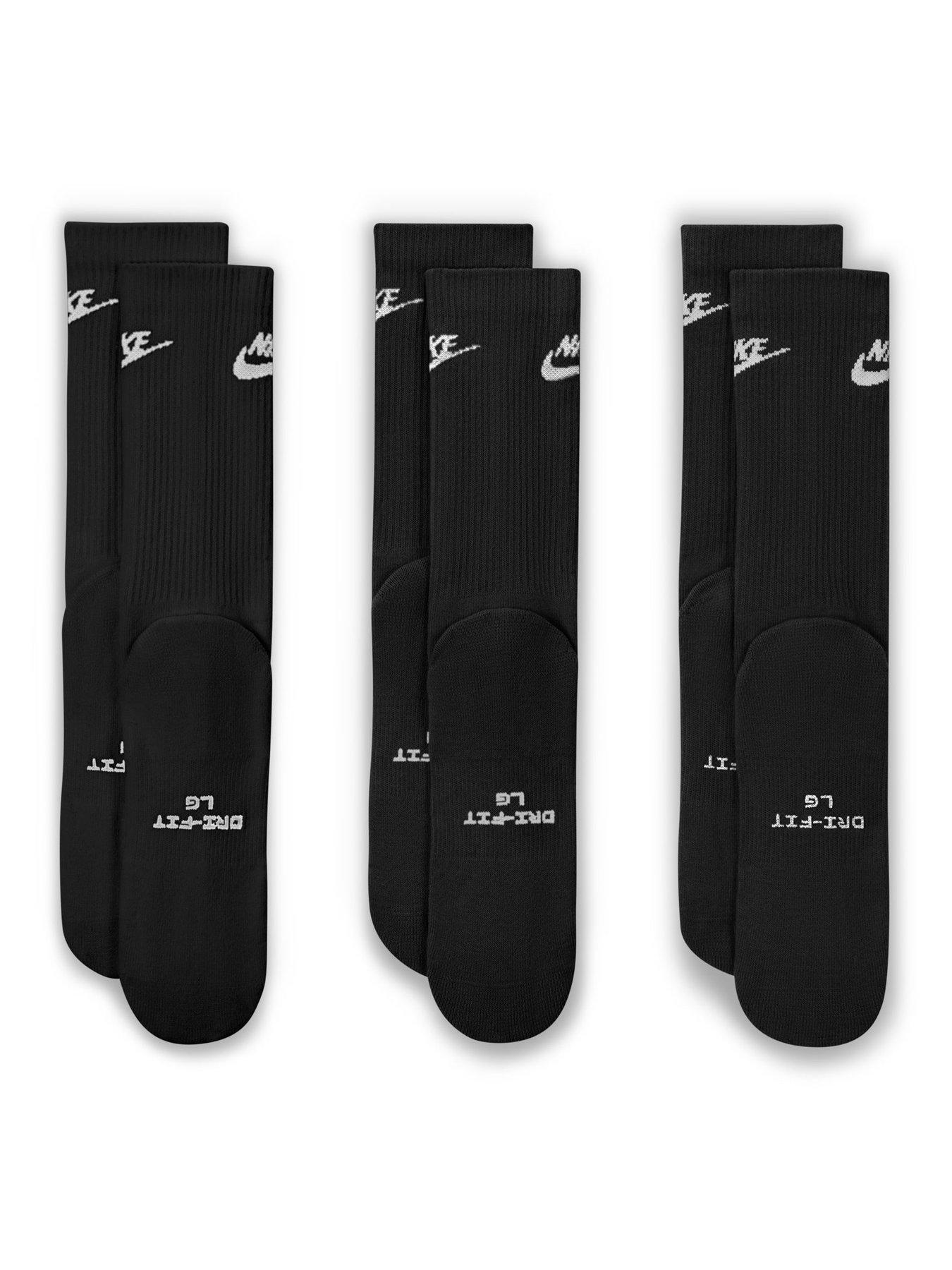 Image 3 of 4 of Nike Unisex Everyday Elevated Futura Crew Socks 3 Pack - Black/White