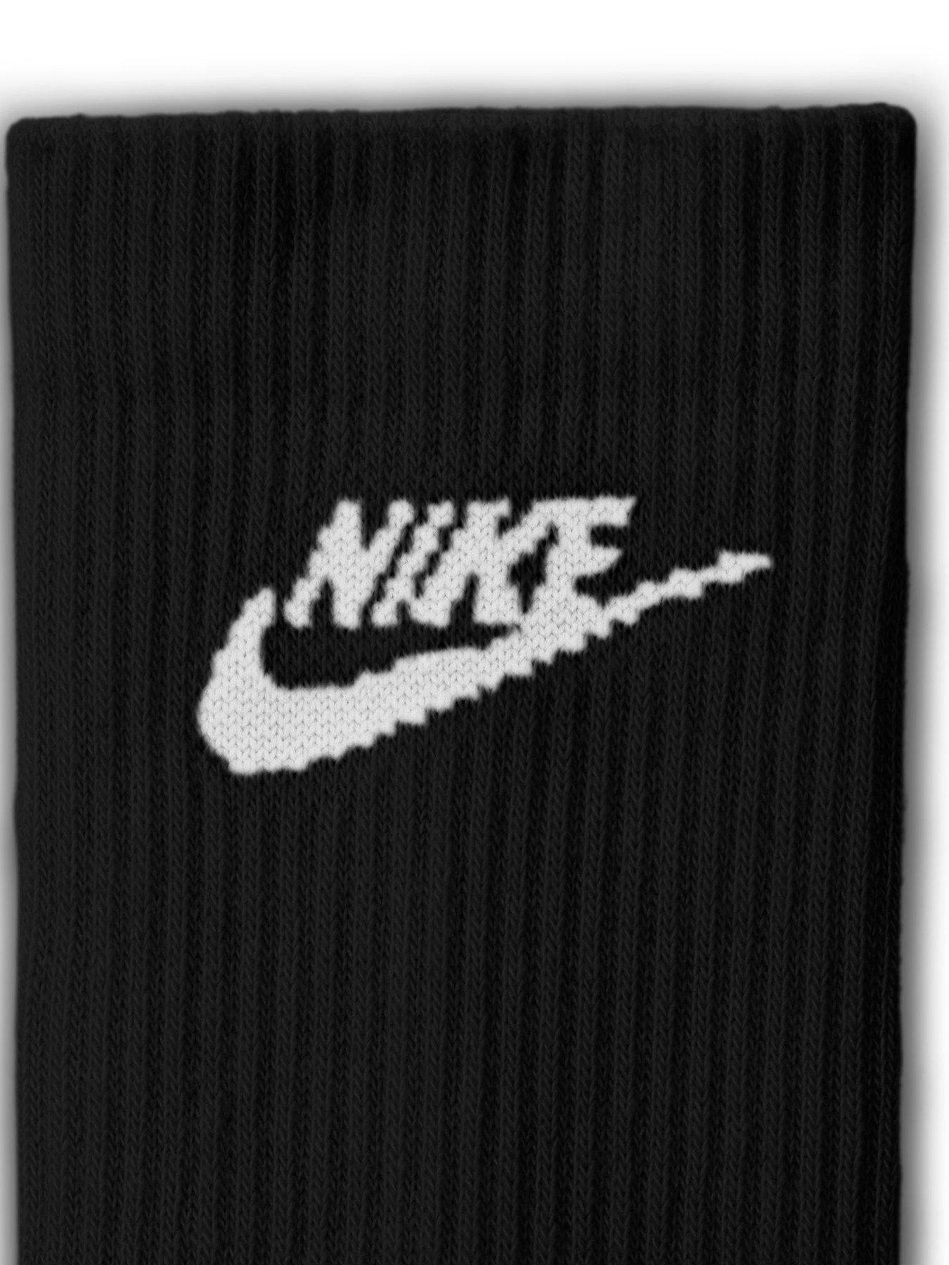 Image 4 of 4 of Nike Unisex Everyday Elevated Futura Crew Socks 3 Pack - Black/White