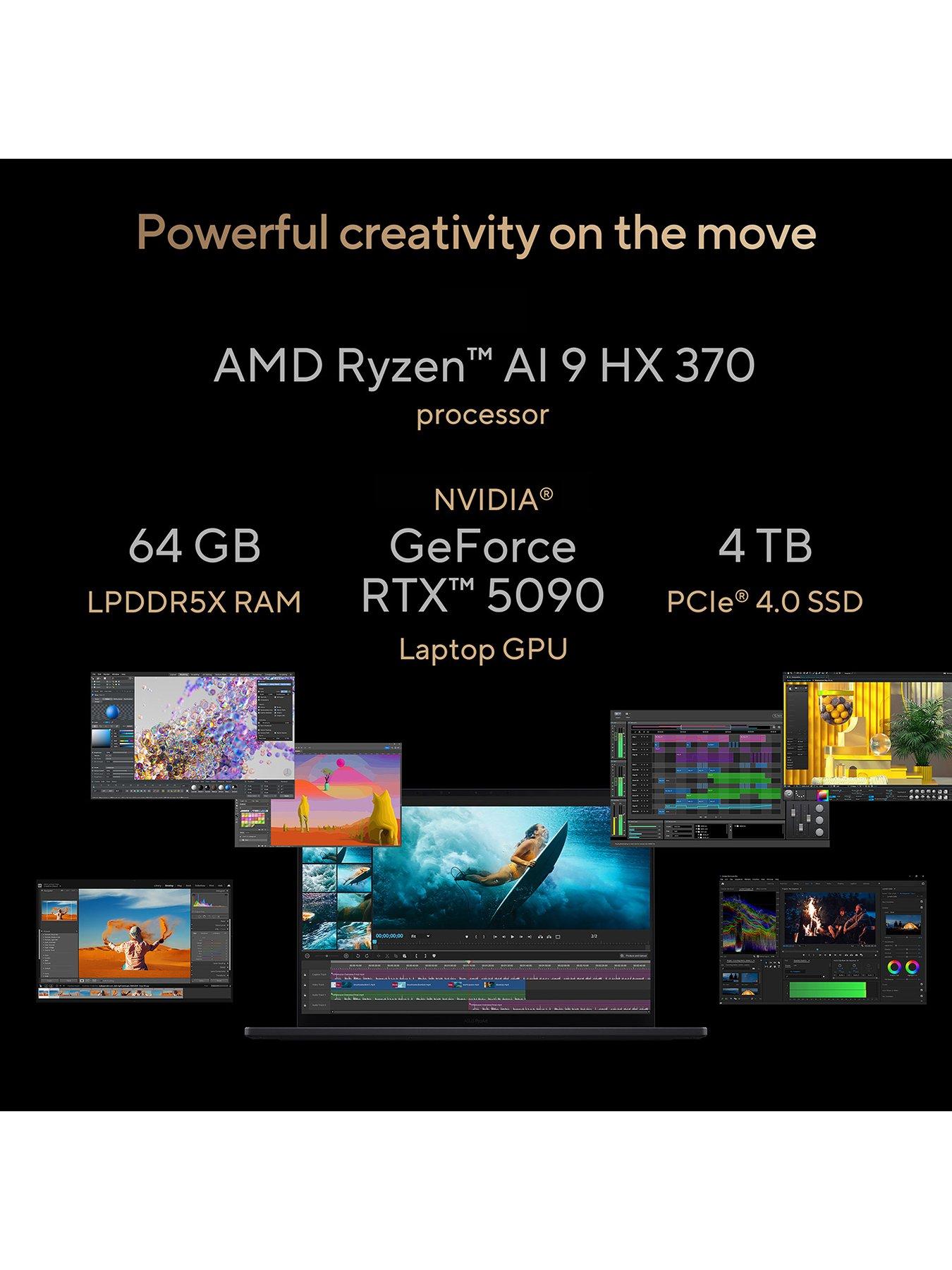 Image 7 of 7 of Asus ProArt P16 - Copilot+ PC - 16in - AMD Ryzen AI 9 - GeForce RTX 5090 - 64GB RAM - 4TB SSD - Black