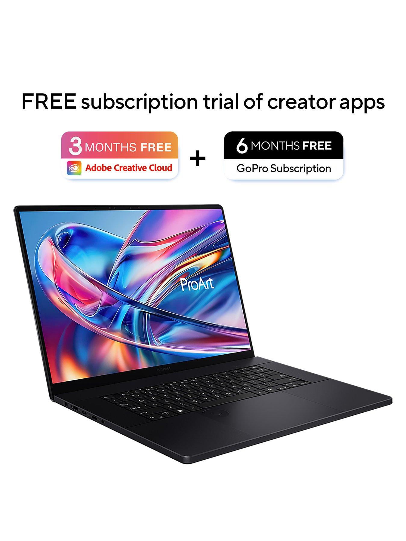  image of asus-proart-p16nbspcopilot-pc-laptop--nbsp16in-4k-oled-touchscreen-amd-ryzen-ai-9-geforce-rtx-5080-64gb-ram-2tb-ssd-black