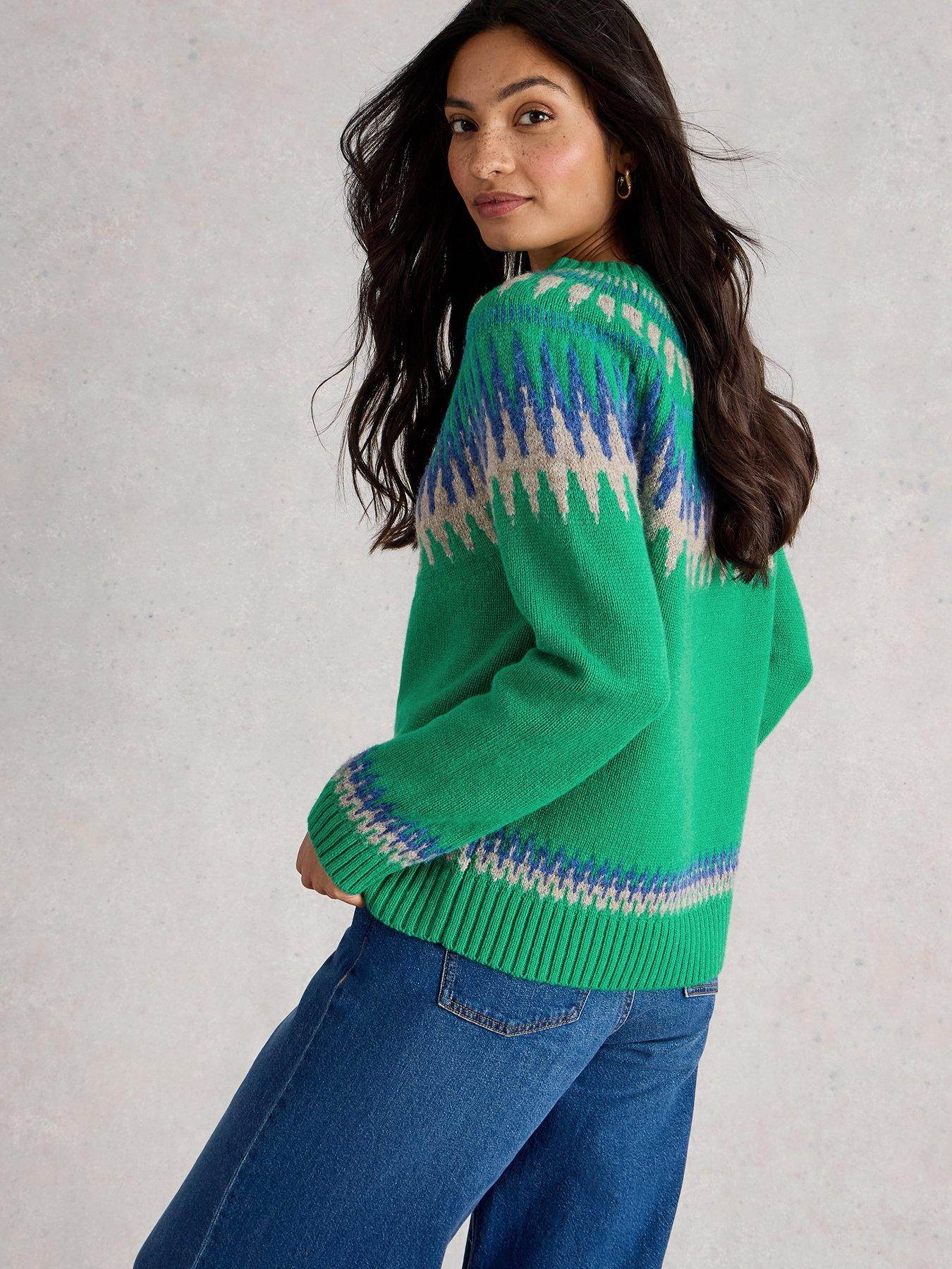  image of white-stuff-fifi-fairisle-jumper-green