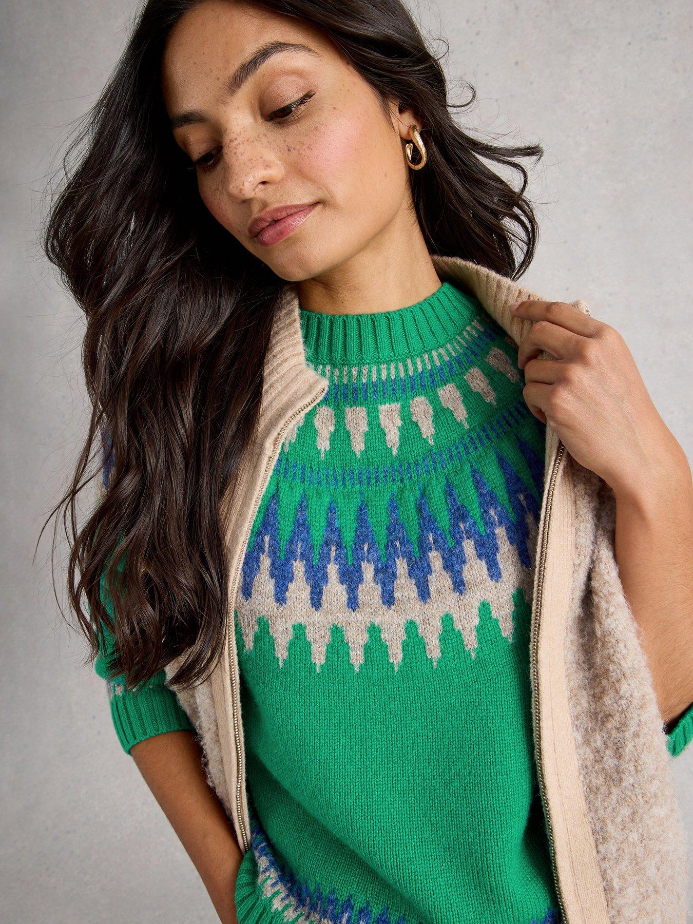  image of white-stuff-fifi-fairisle-jumper-green