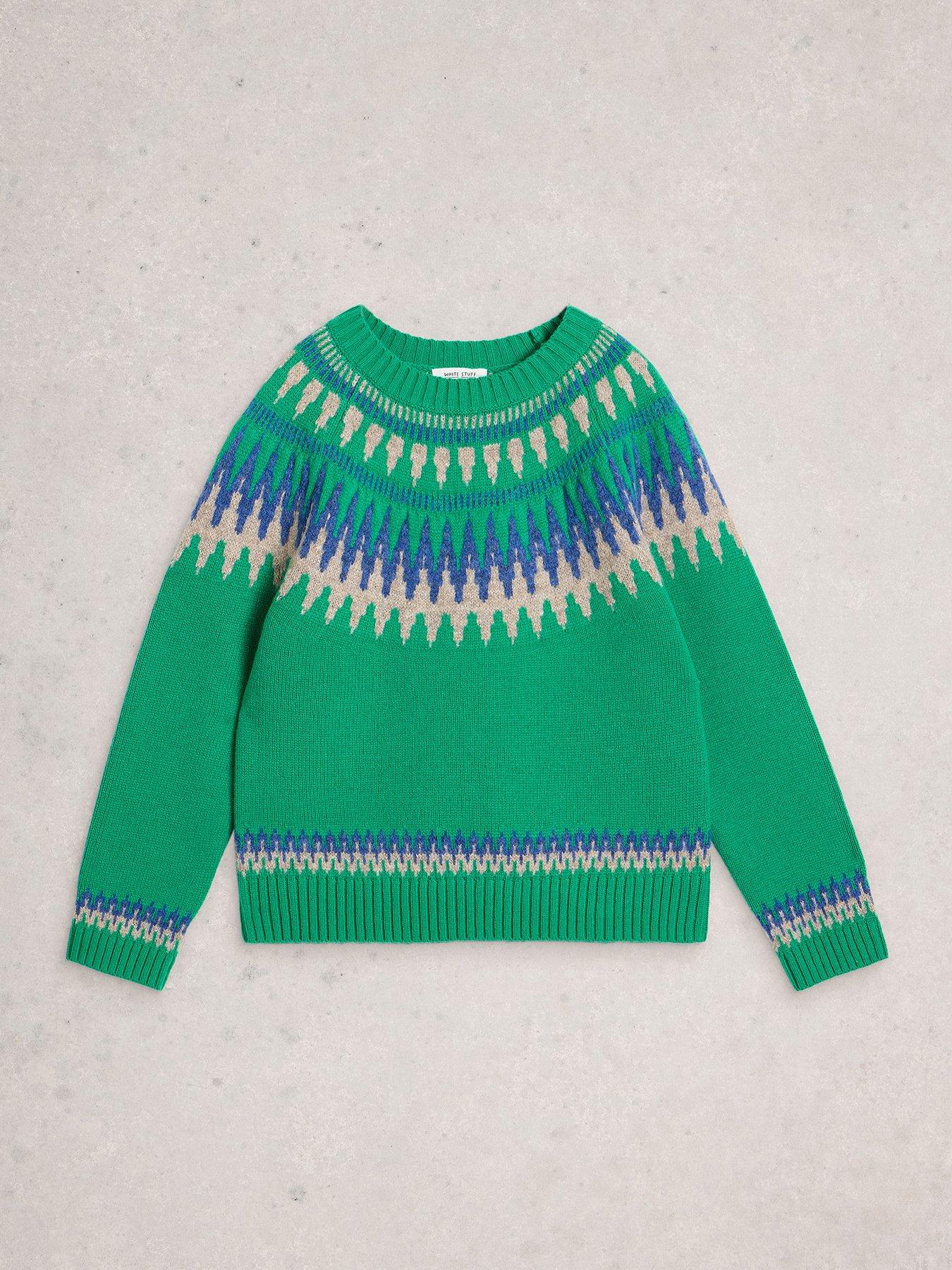  image of white-stuff-fifi-fairisle-jumper-green