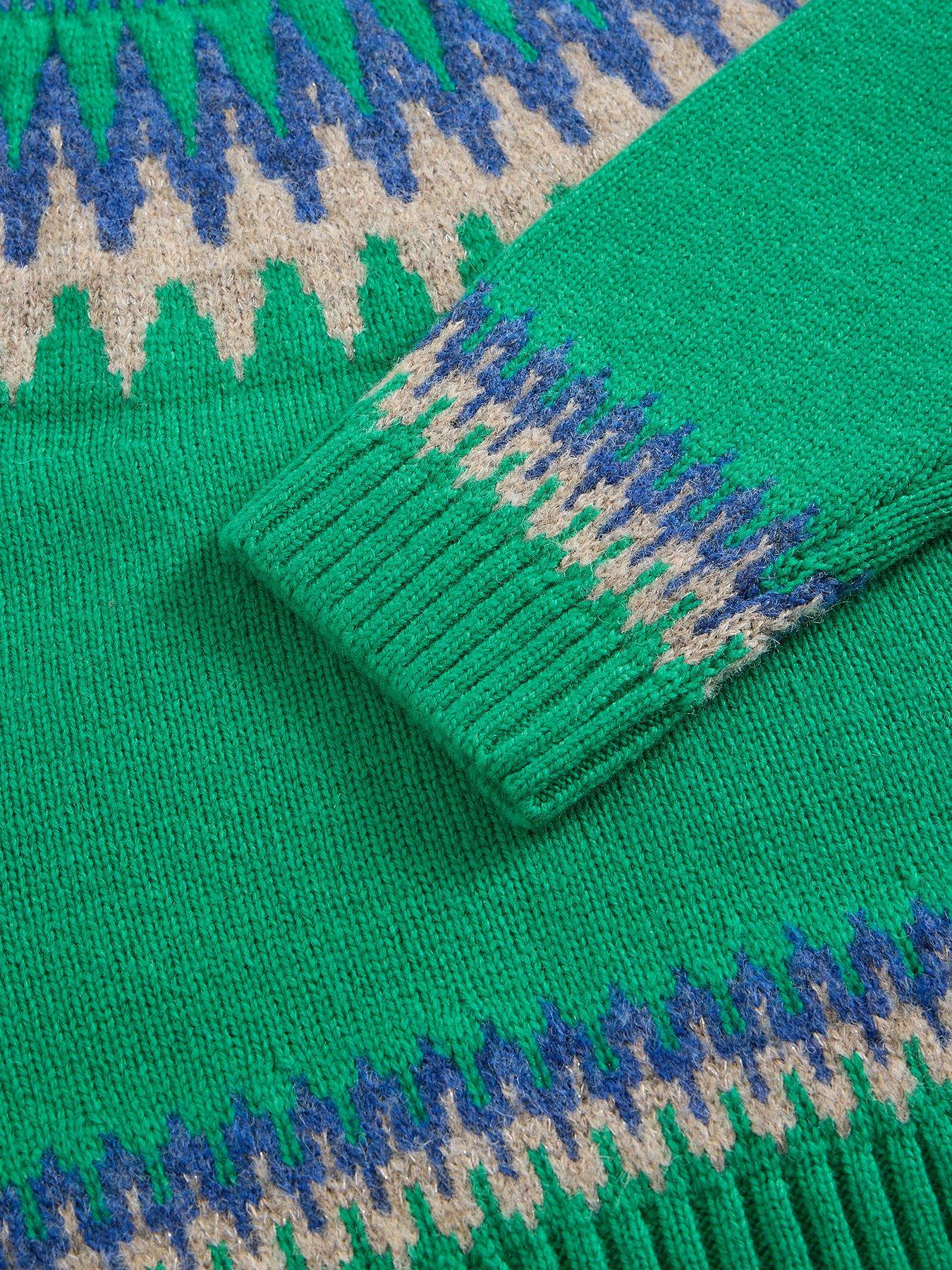  image of white-stuff-fifi-fairisle-jumper-green