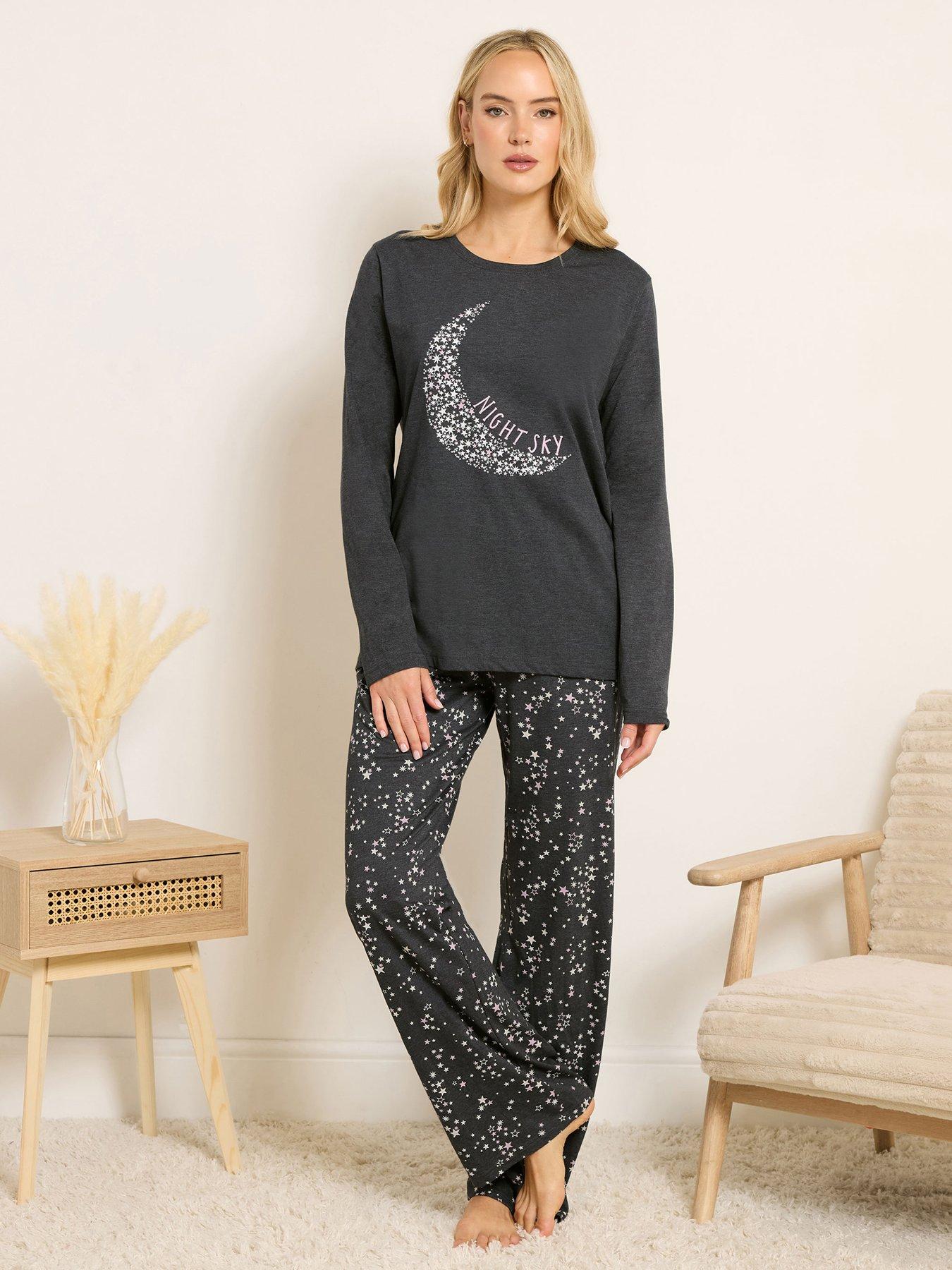 Long Tall Sally Night Sky Pyjama Set - Grey