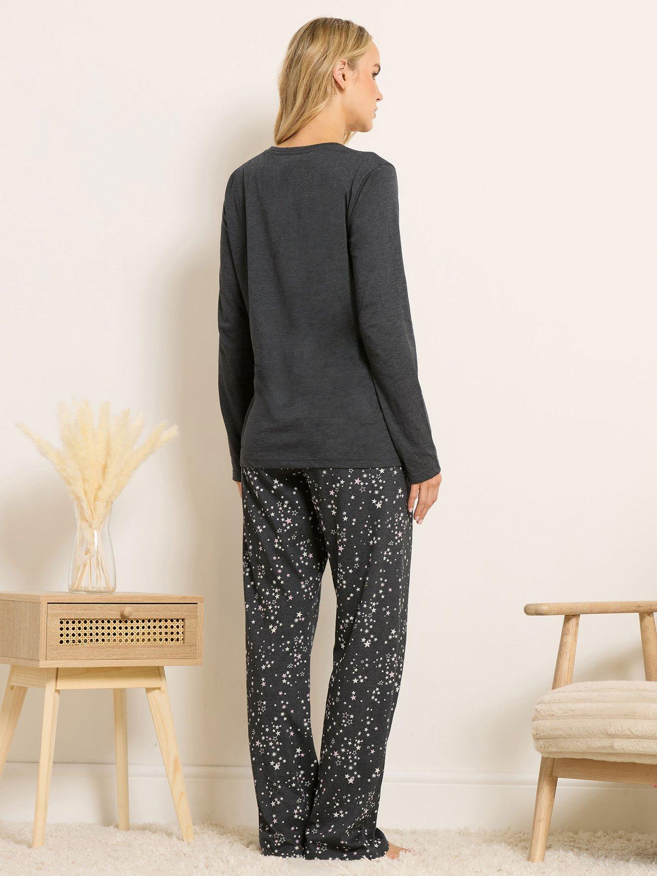  image of long-tall-sally-night-sky-pyjama-set-grey
