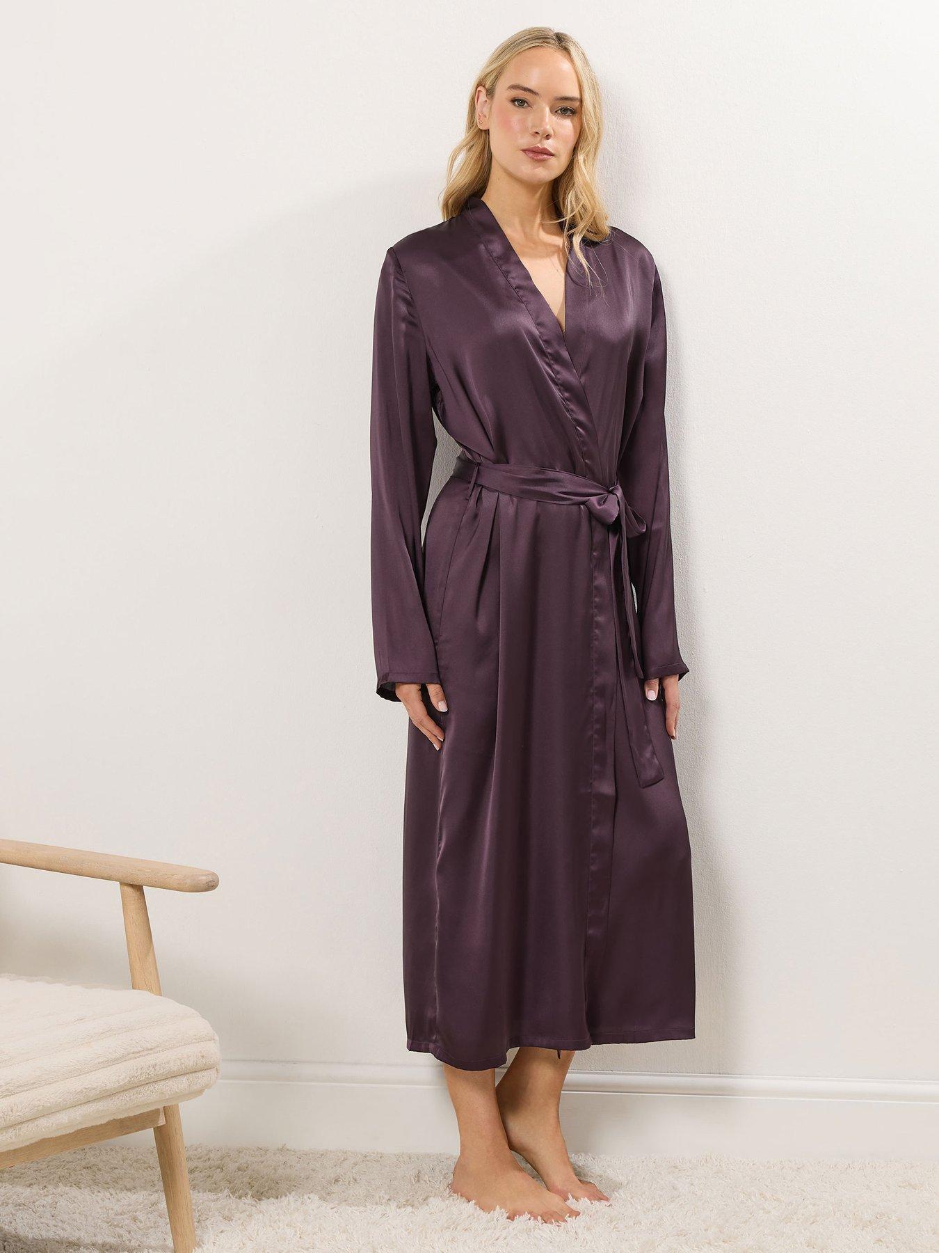 Image 3 of 4 of Long Tall Sally Maxi Satin Robe - Red